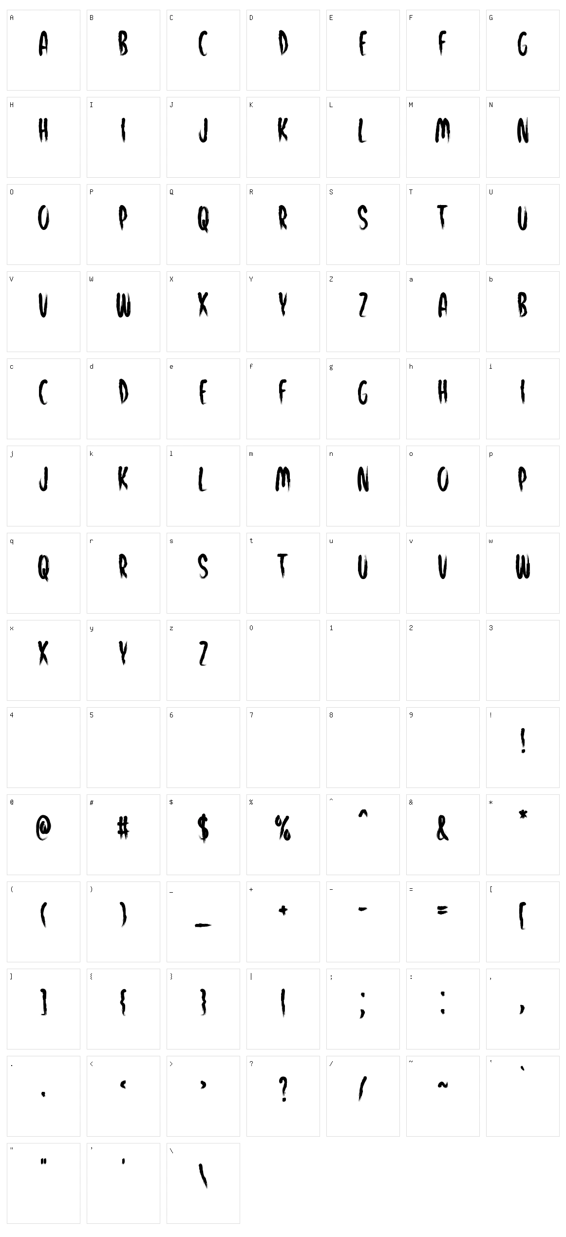 Fearful House Character Set