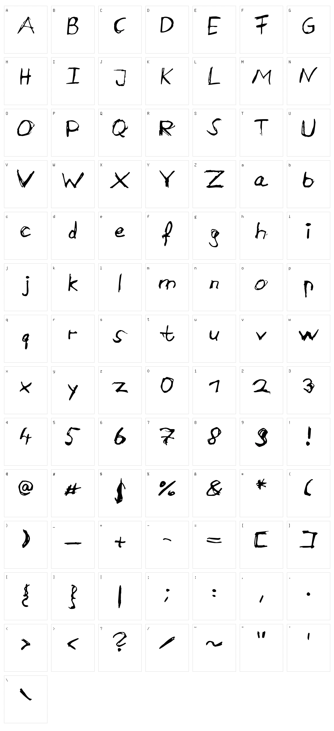 Aircloud Character Set