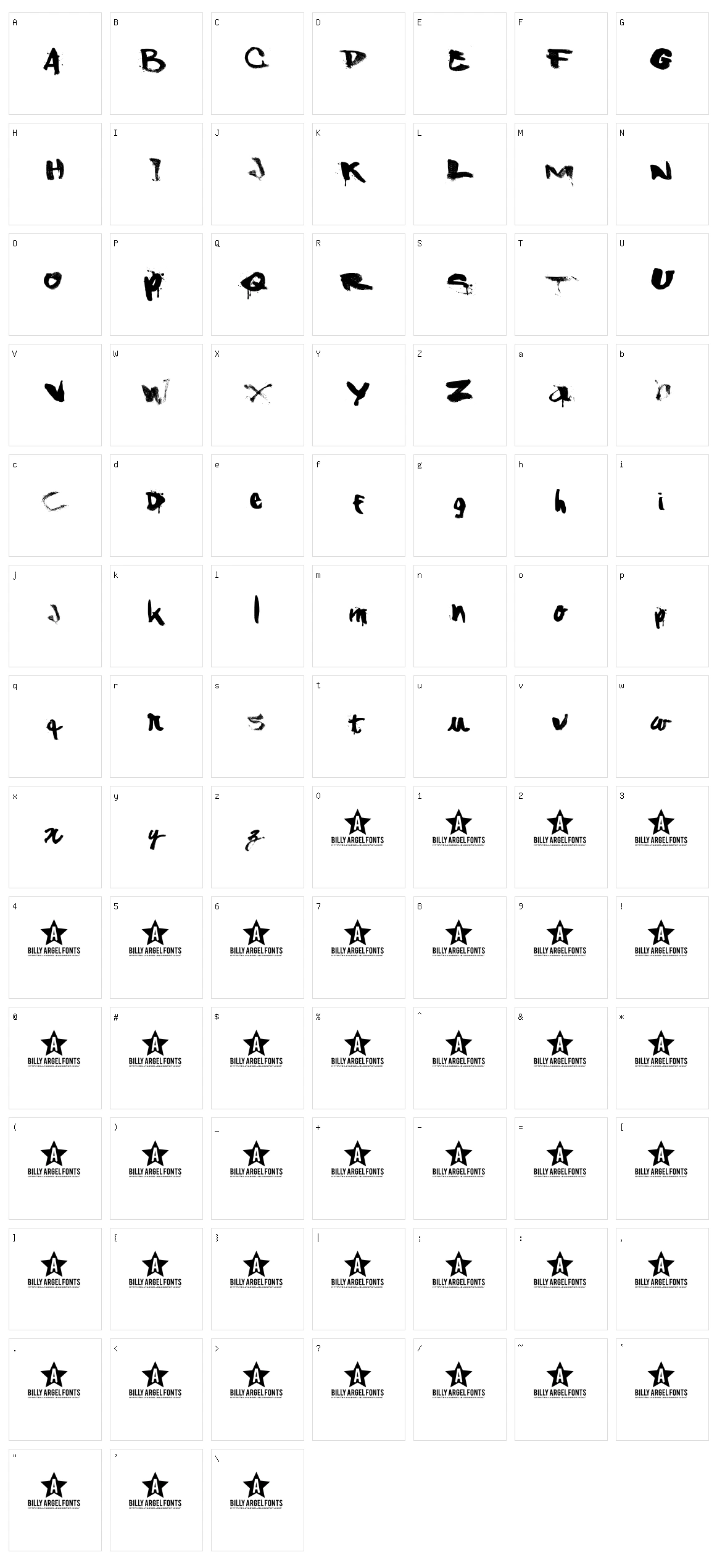 Shanked Character Set