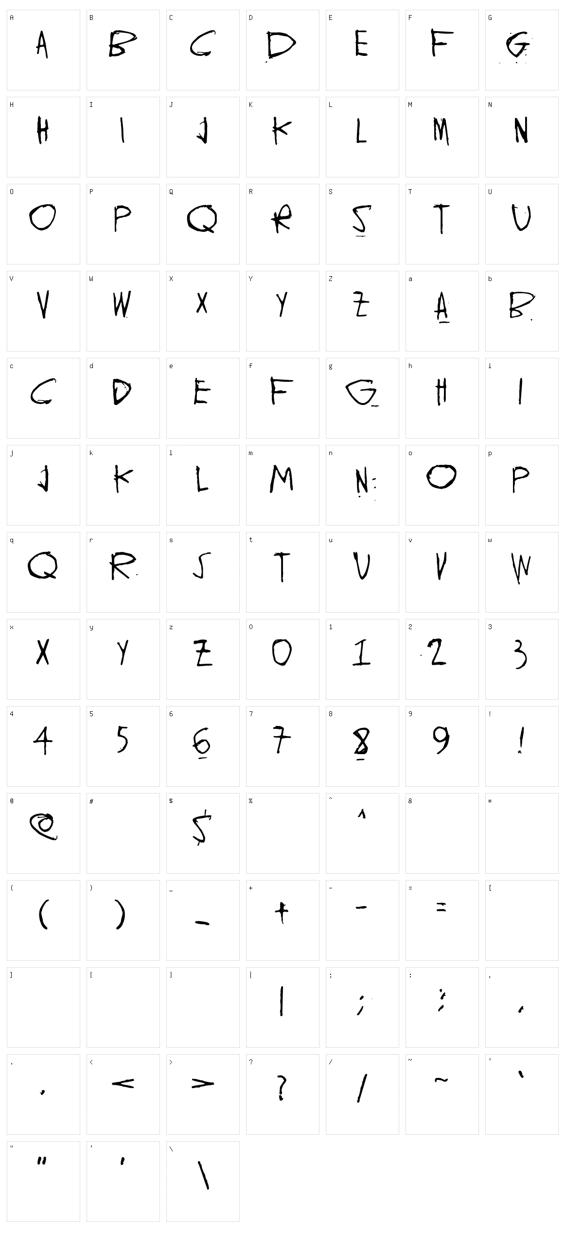 Ghund Ziliag Character Set