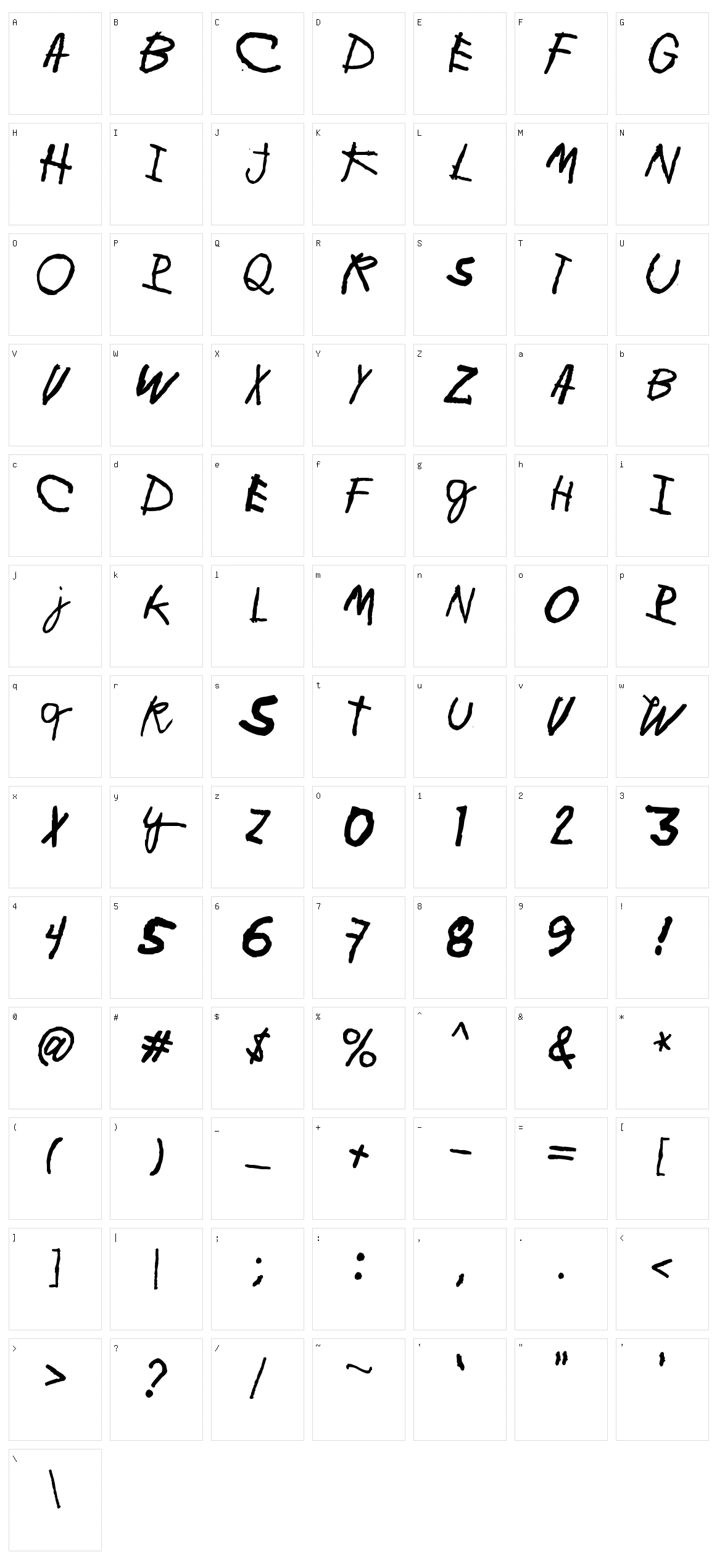 Minen oo kenguru Character Set