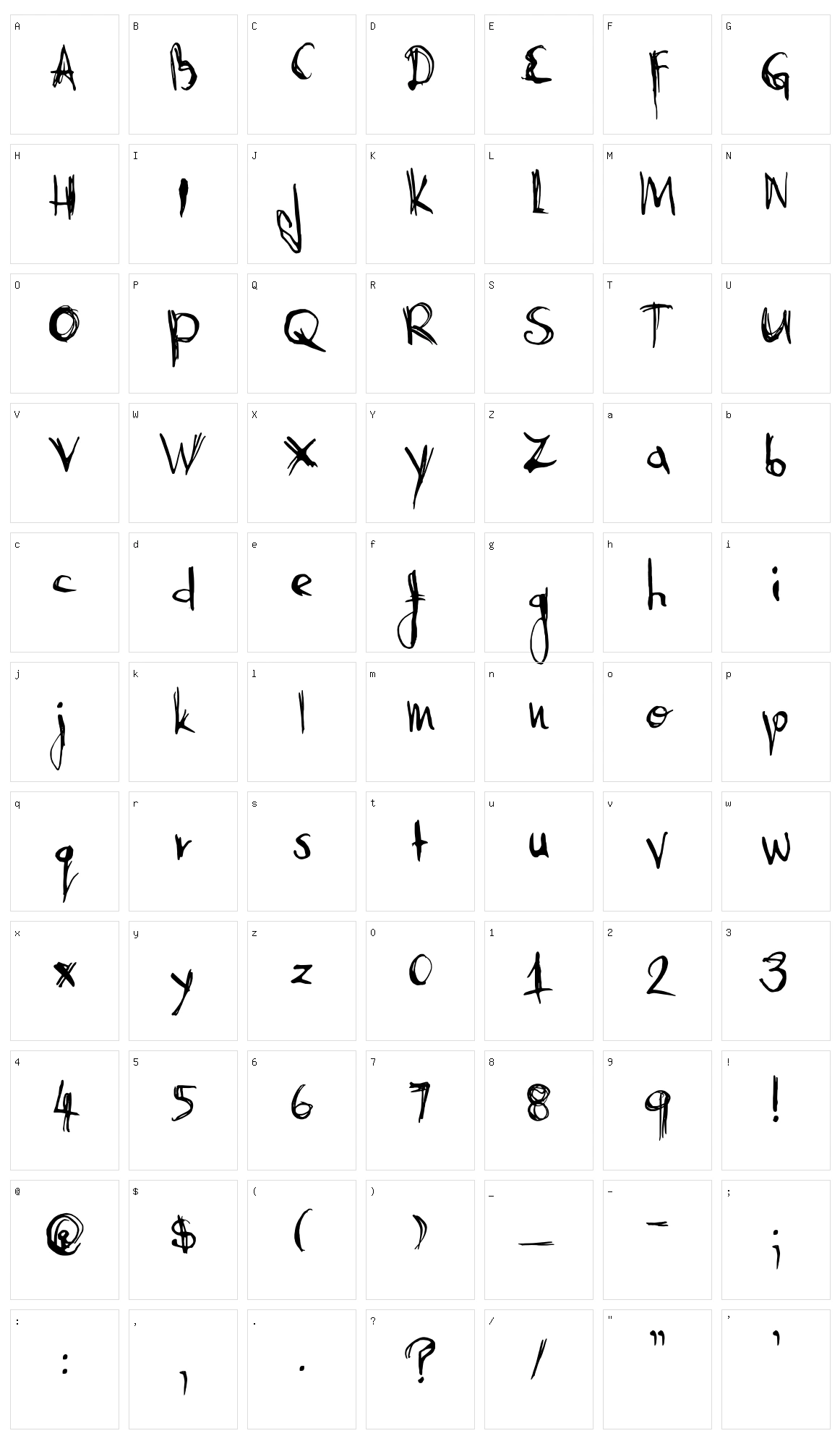 Abysmal Gaze Character Set