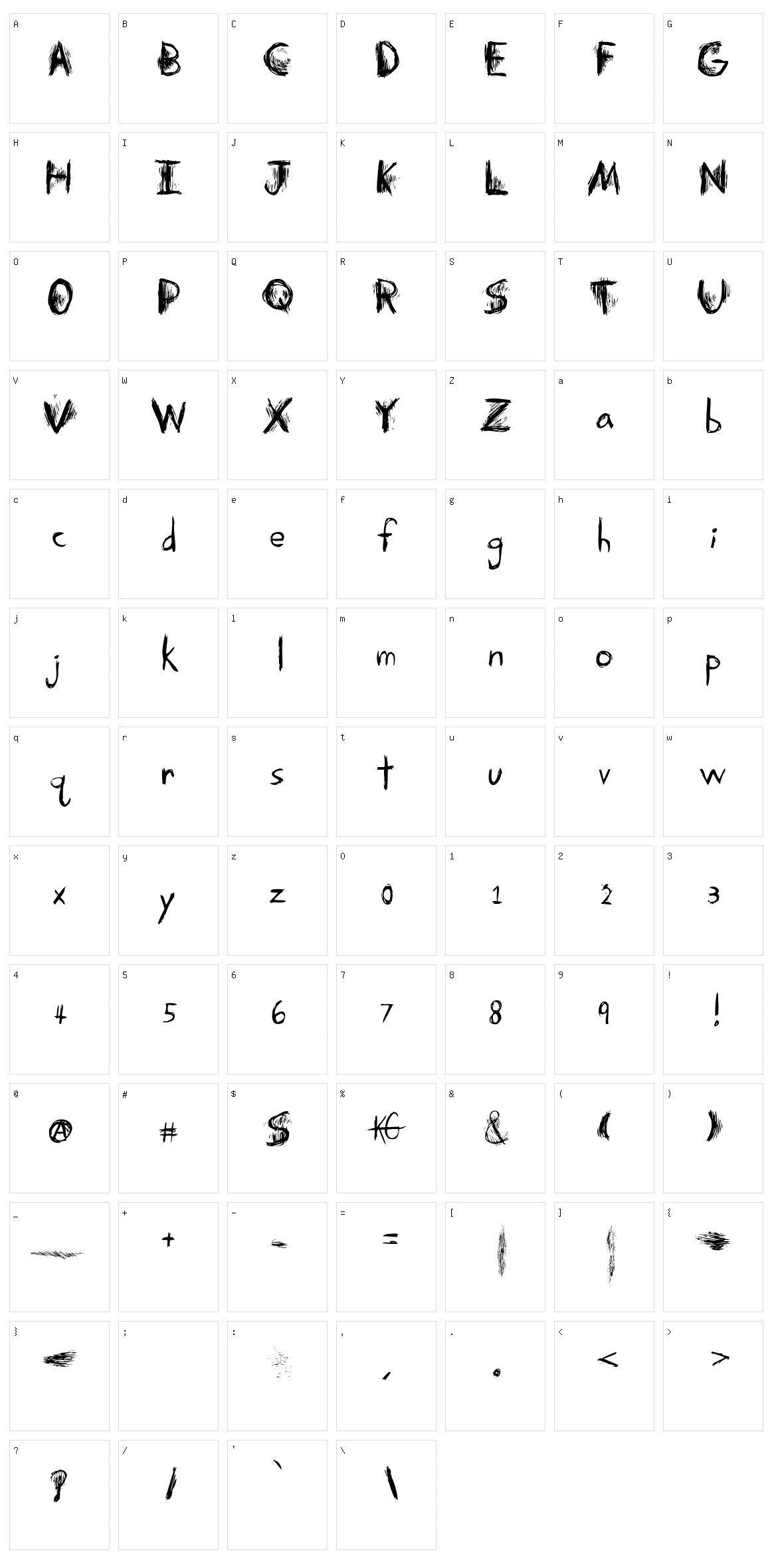 Skretchy Character Set