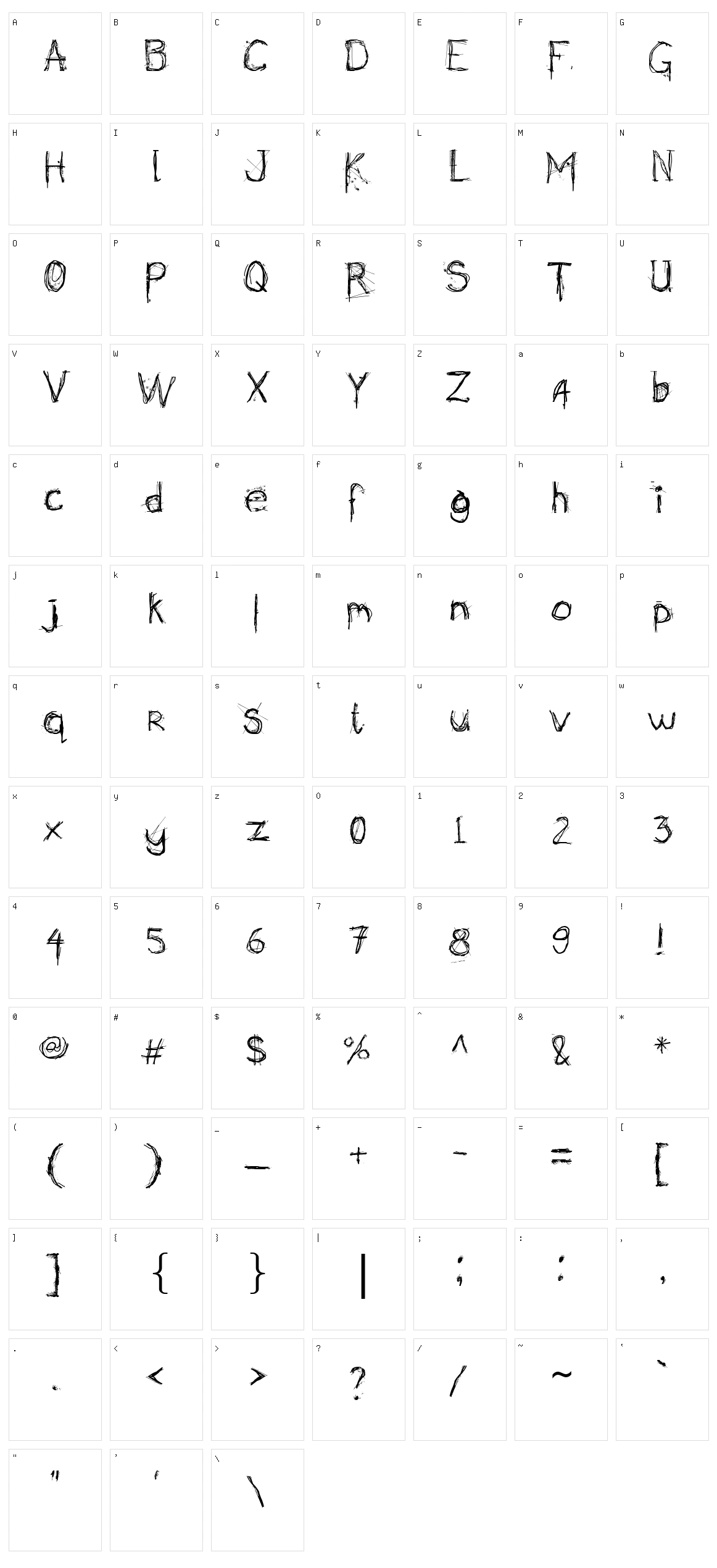 Secret Stick Character Set