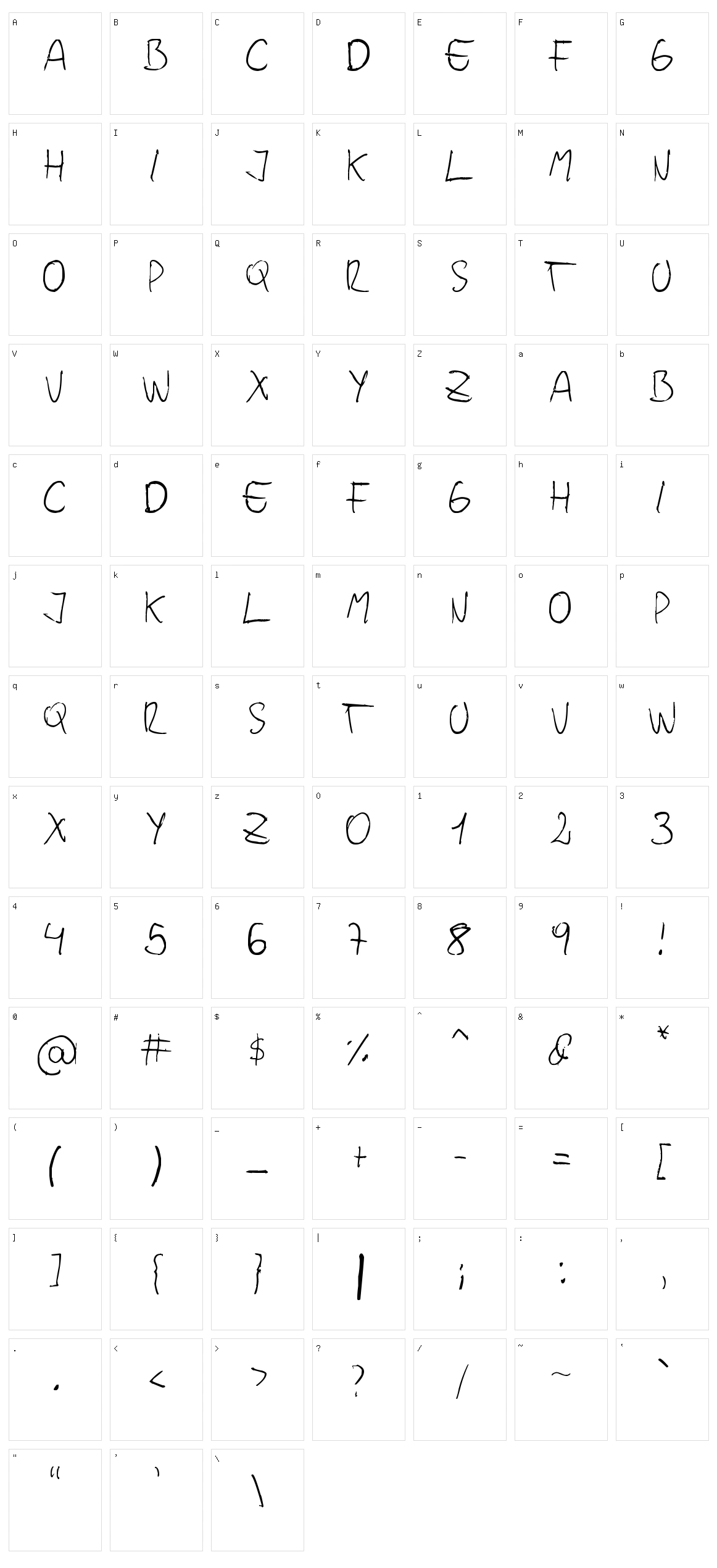 Jopea302 Simple Character Set