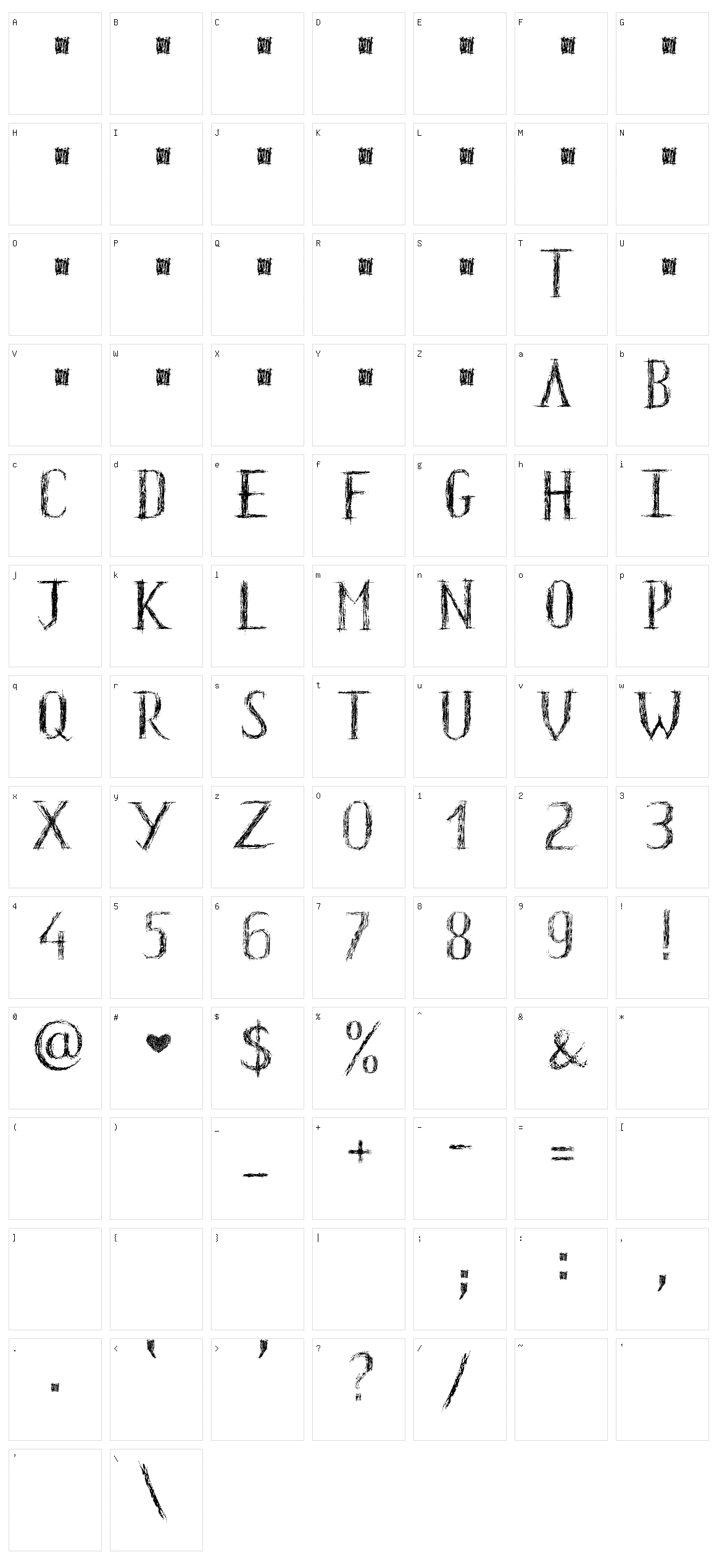HKH Old Glyphs Character Set