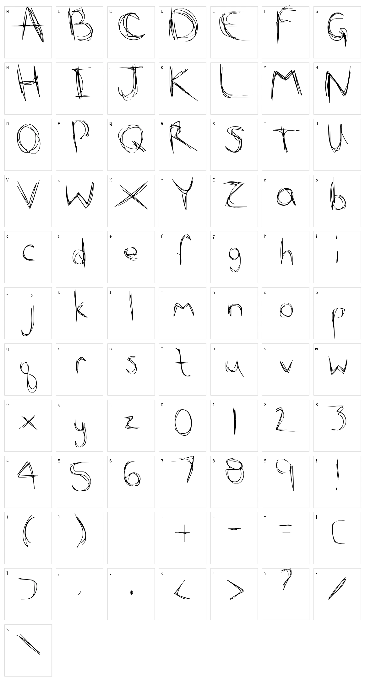 Scribble Scratch Character Set