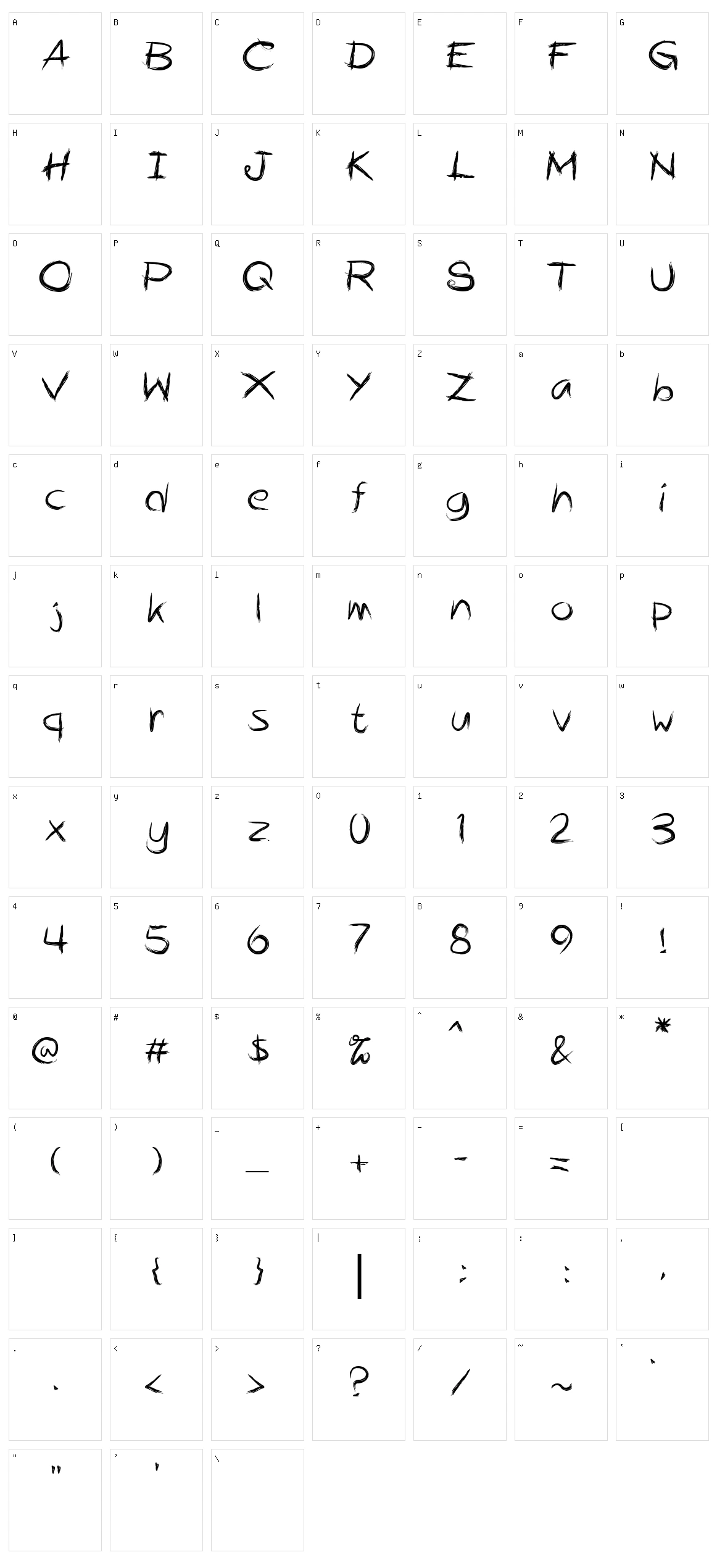 Alphahate Character Set