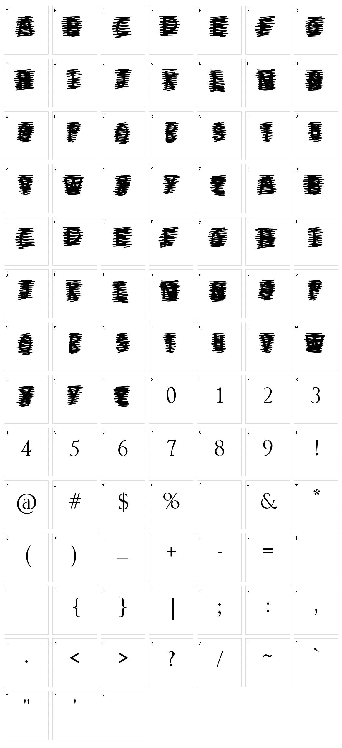 Cross Out Character Set