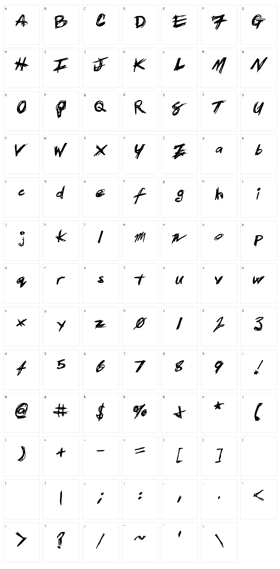 Patrick Scratch Character Set