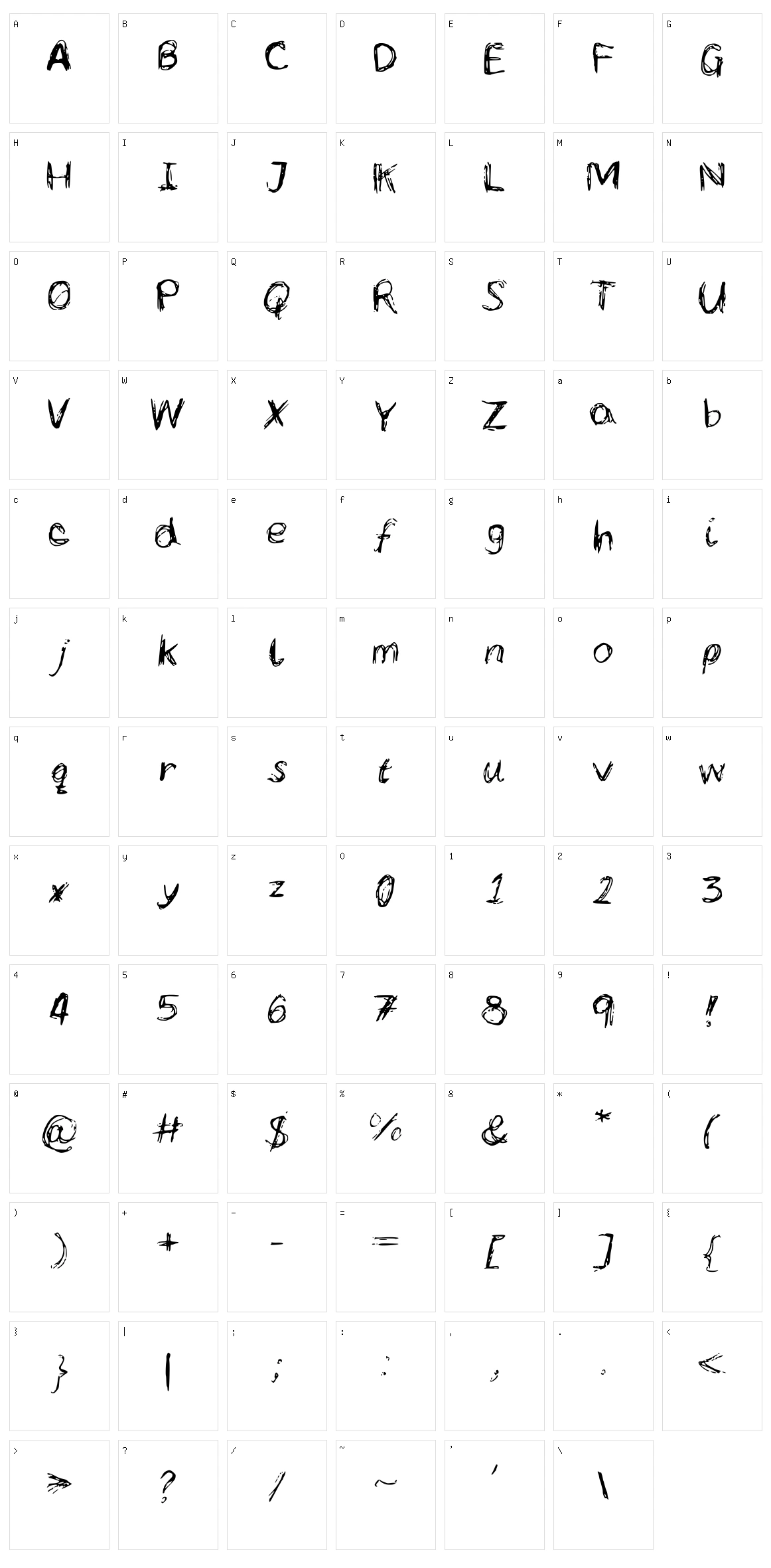 LC Scribbles Character Set