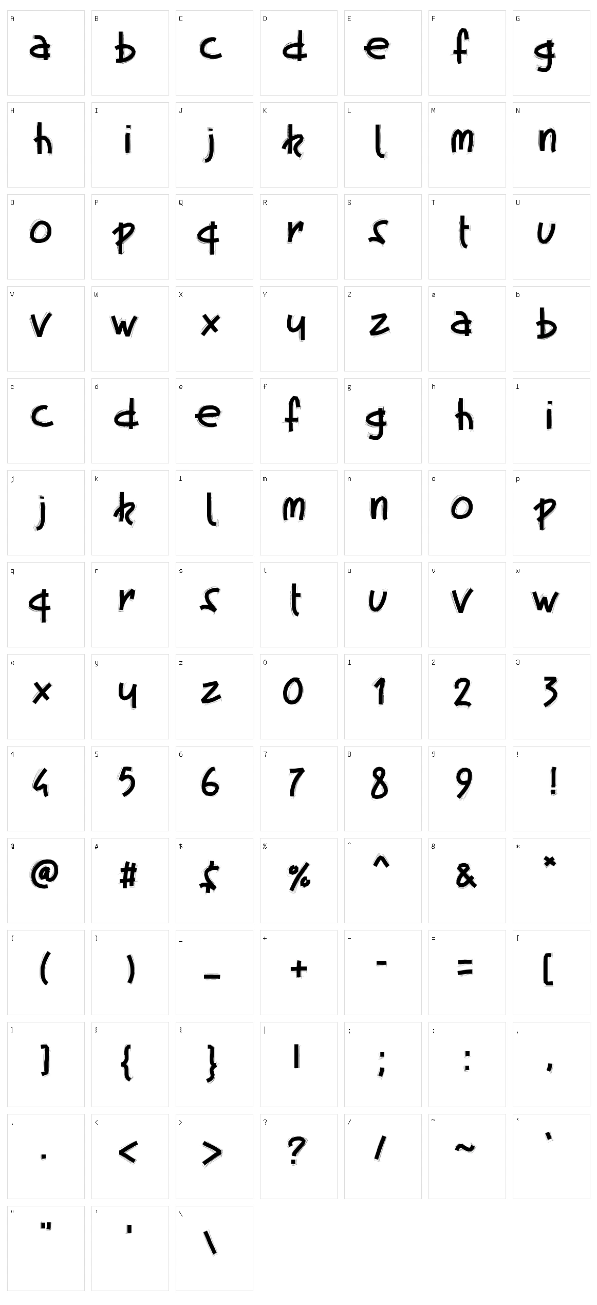 PW Fatscratch Character Set