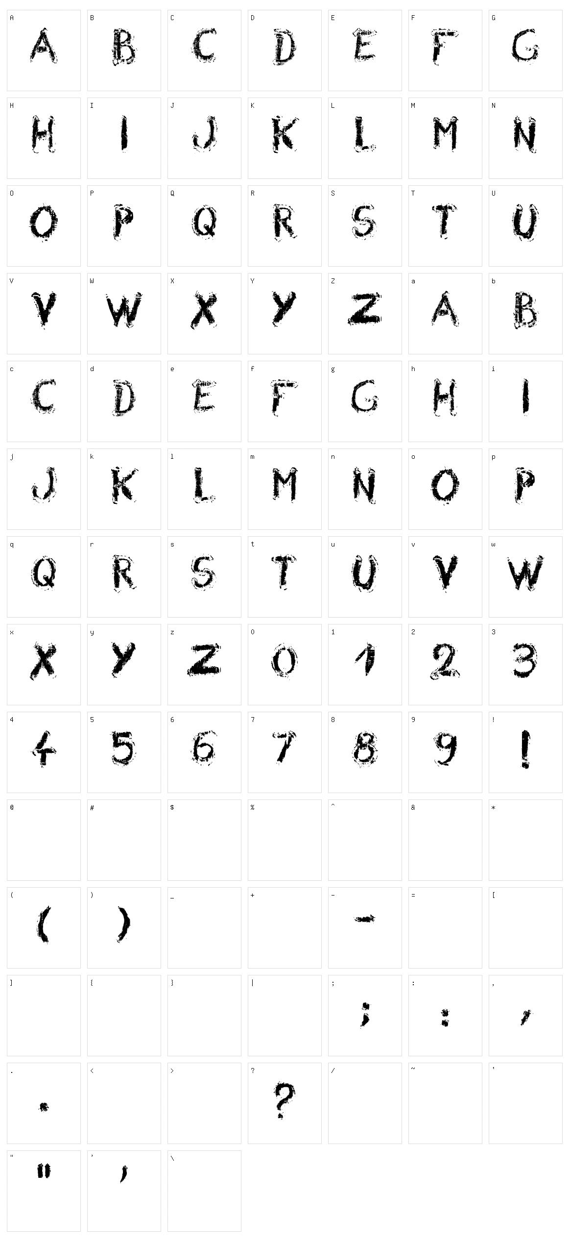 Wrong Board 1 Character Set