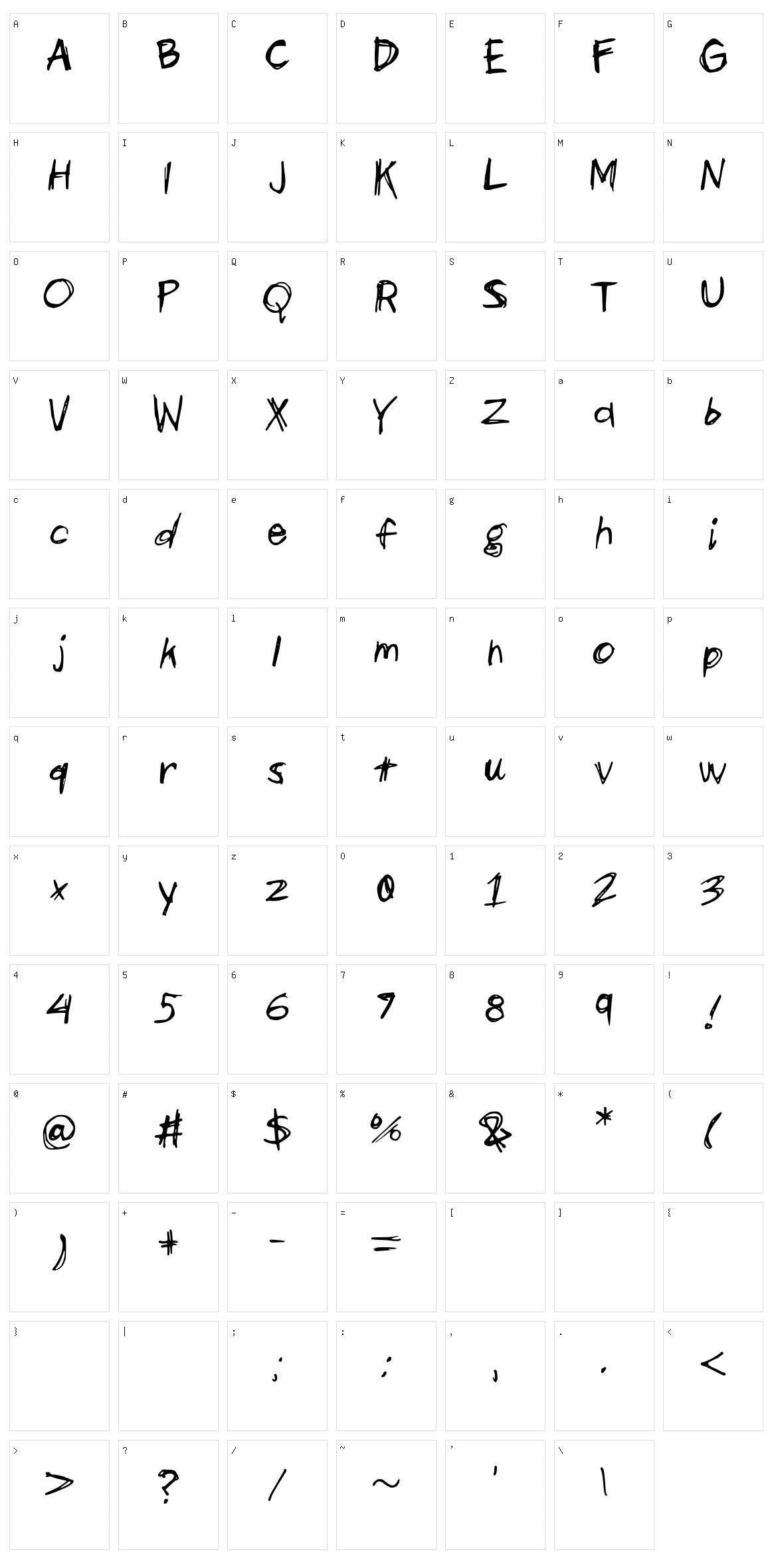 Scribbles and Giggles Character Set