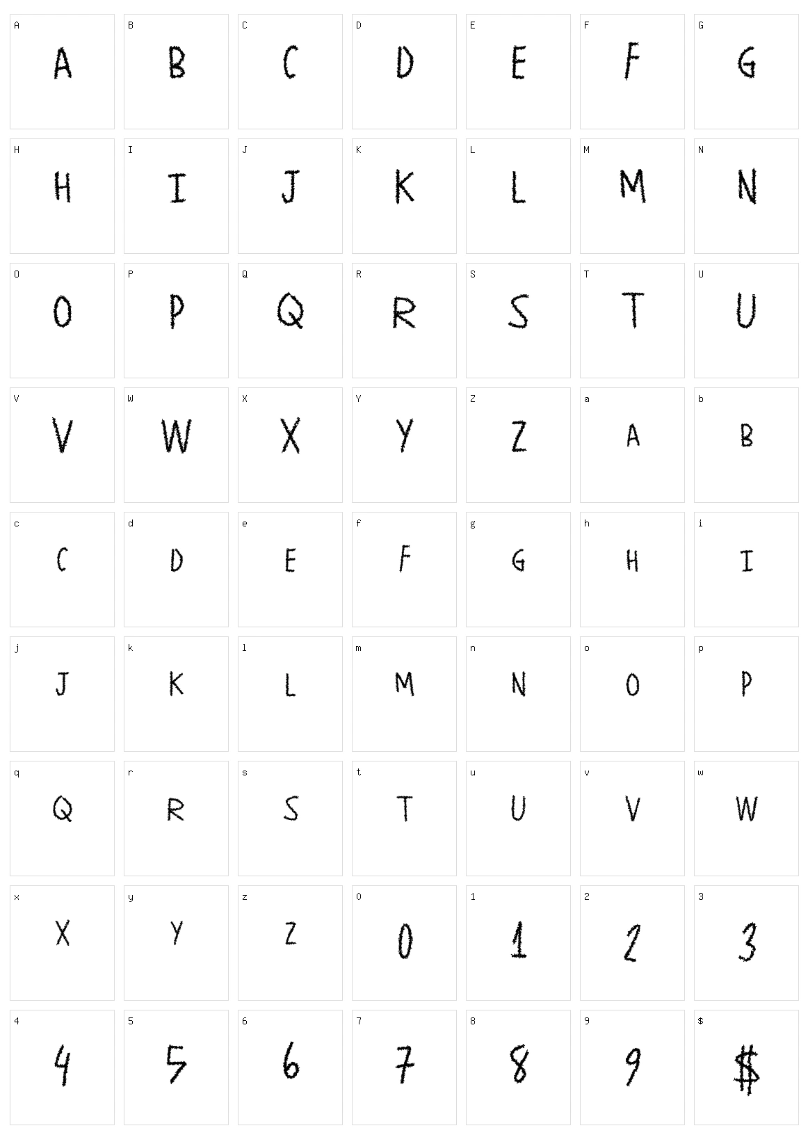 Paper Shreads Character Set