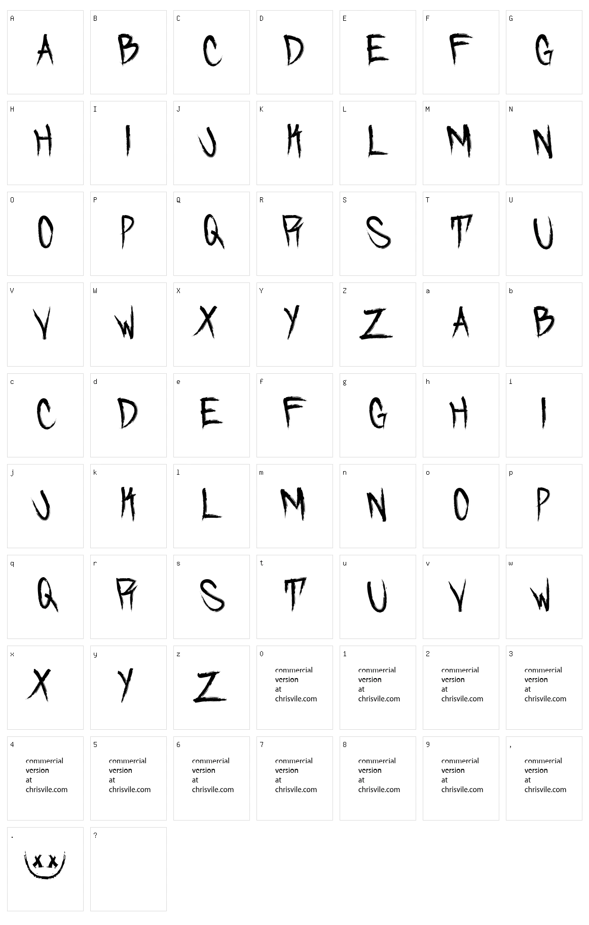 Skidmarked Character Set