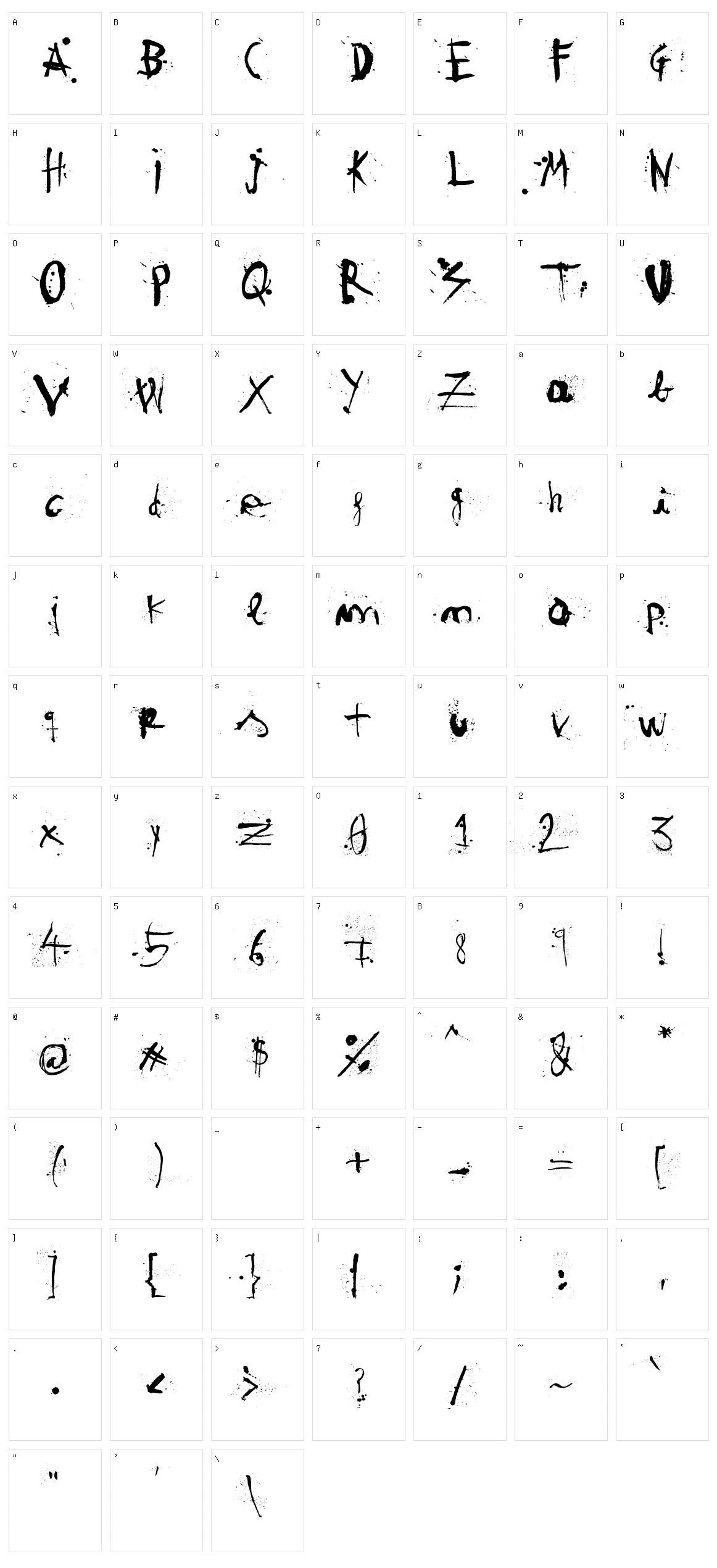 Woodcutter Tinta China Character Set