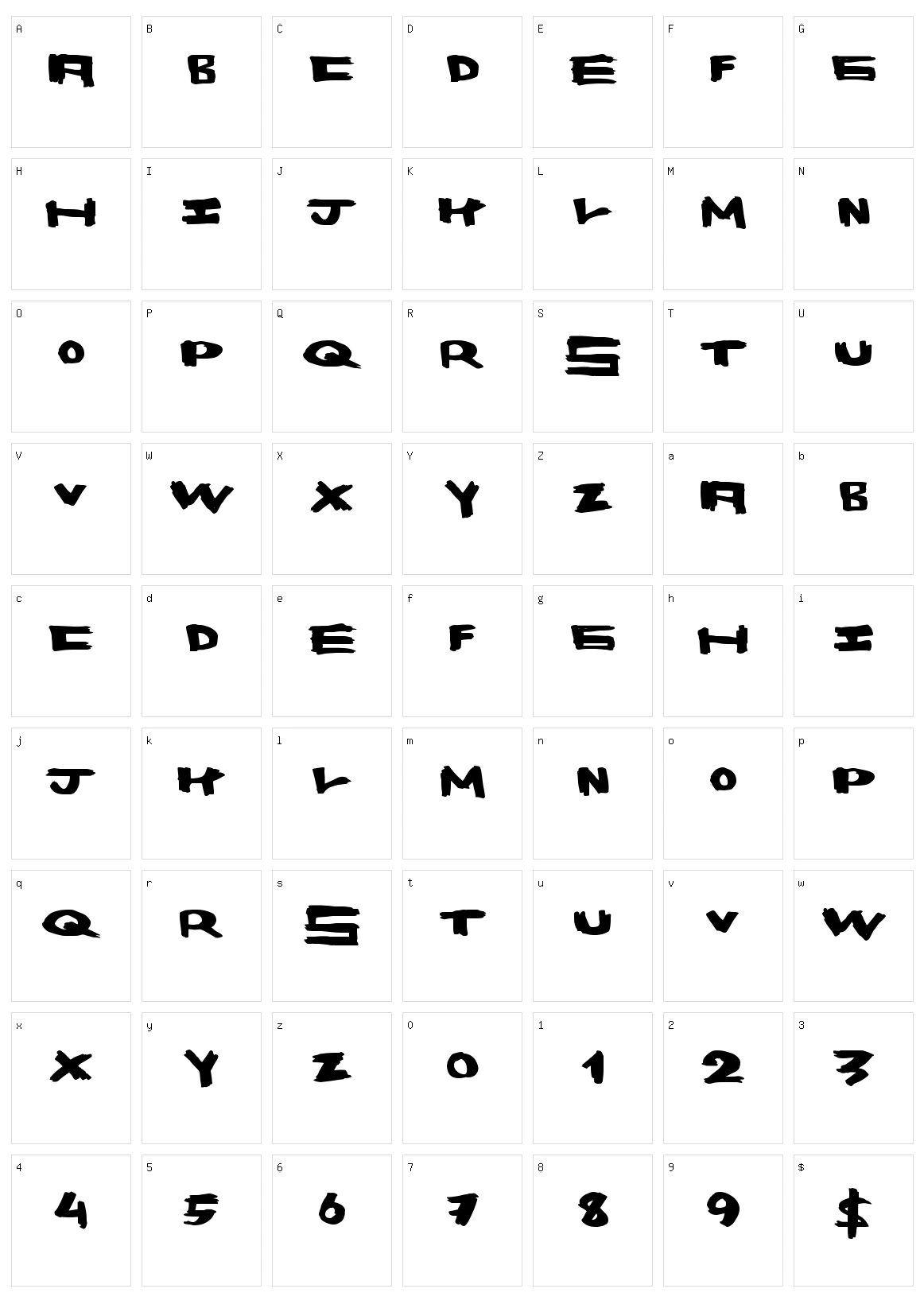 Space Bang Character Set