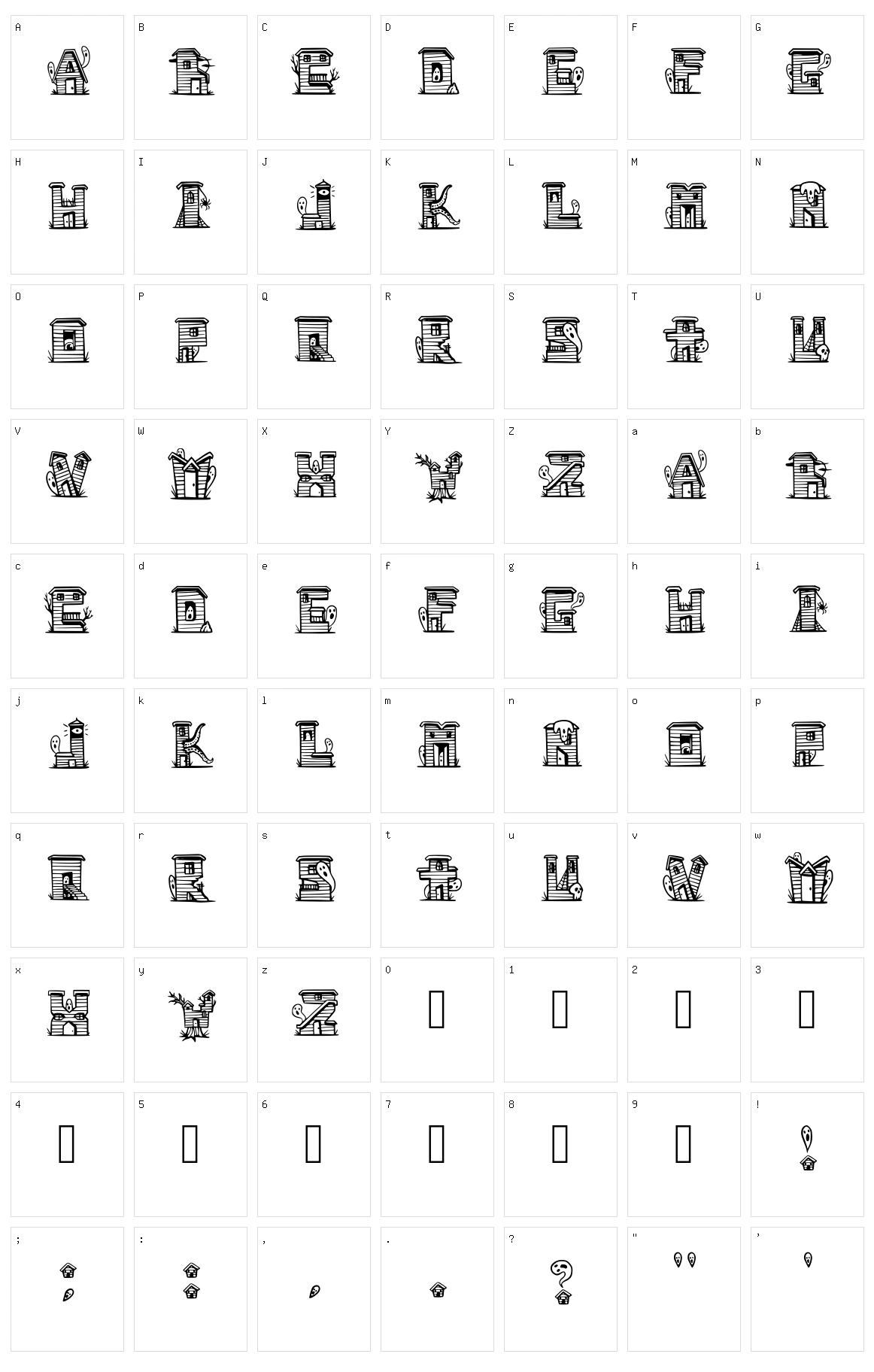 Haunty Housies Character Set