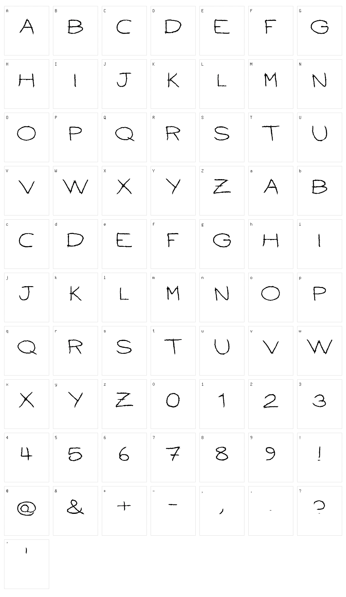 Ballpoint Scratch Character Set