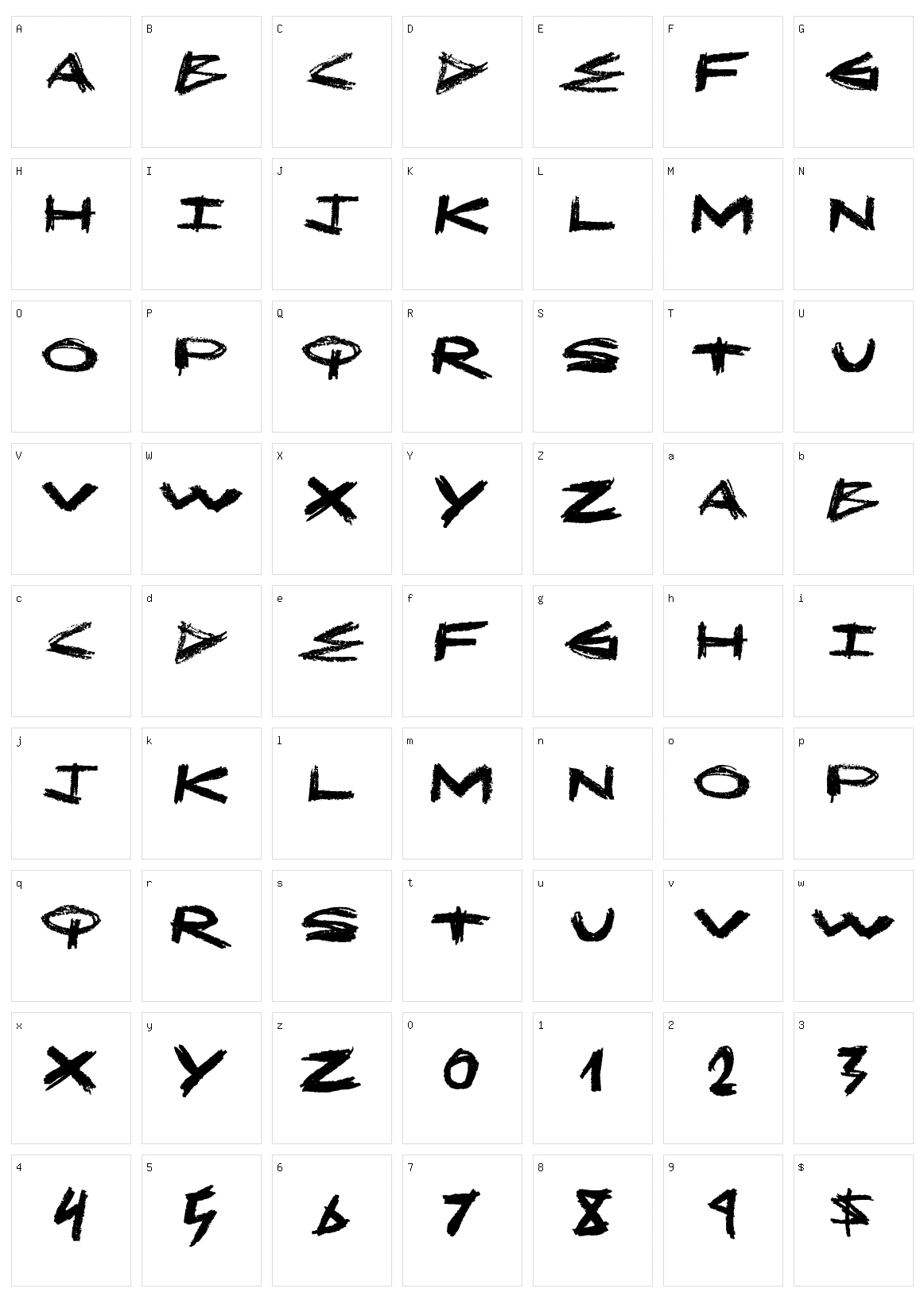 MakeOut Character Set