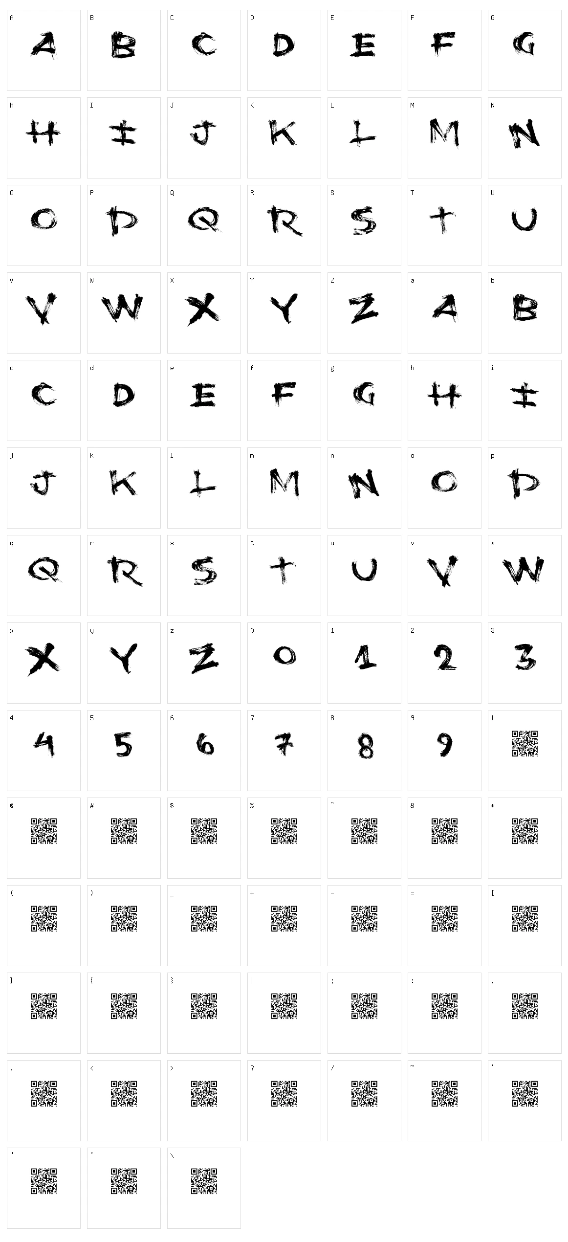 FluShots Character Set