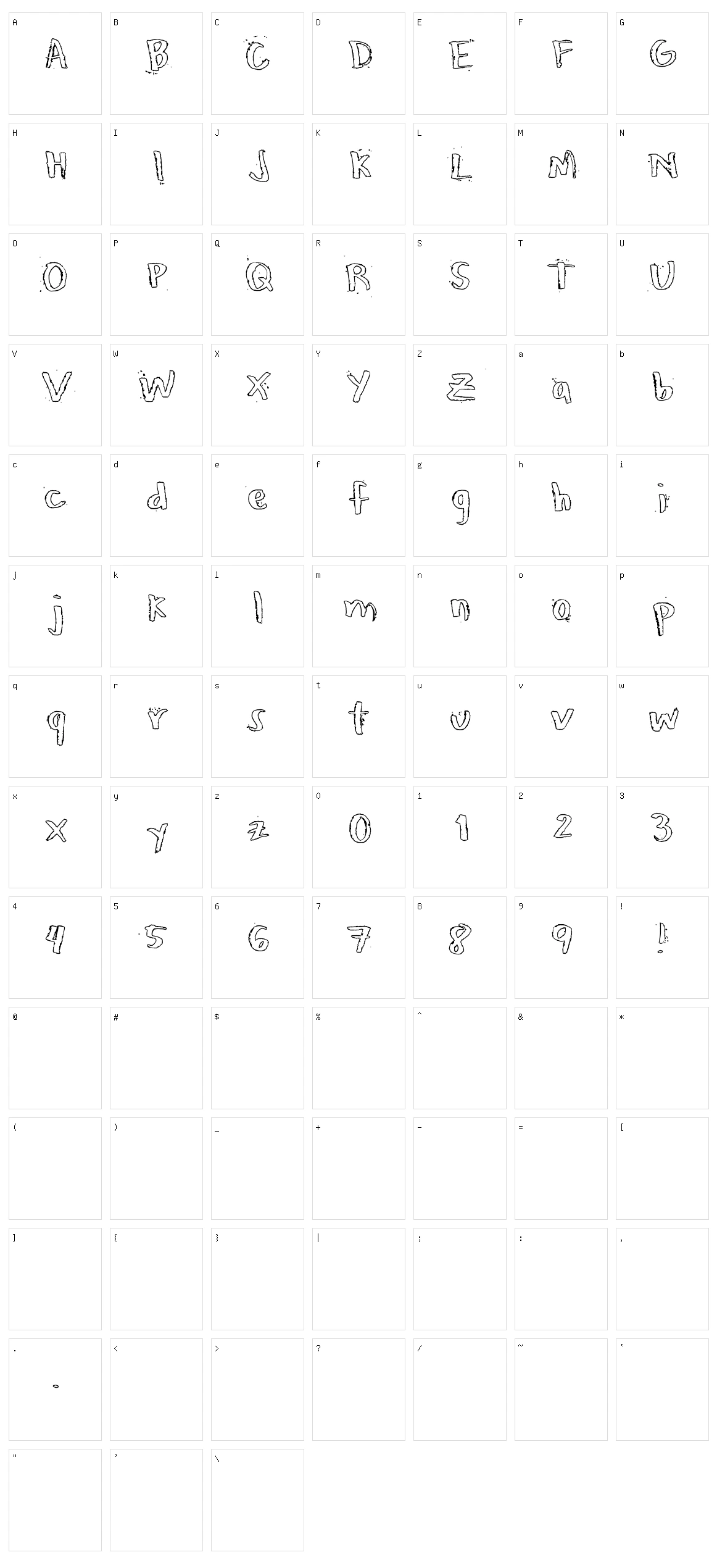 Honeytone Character Set