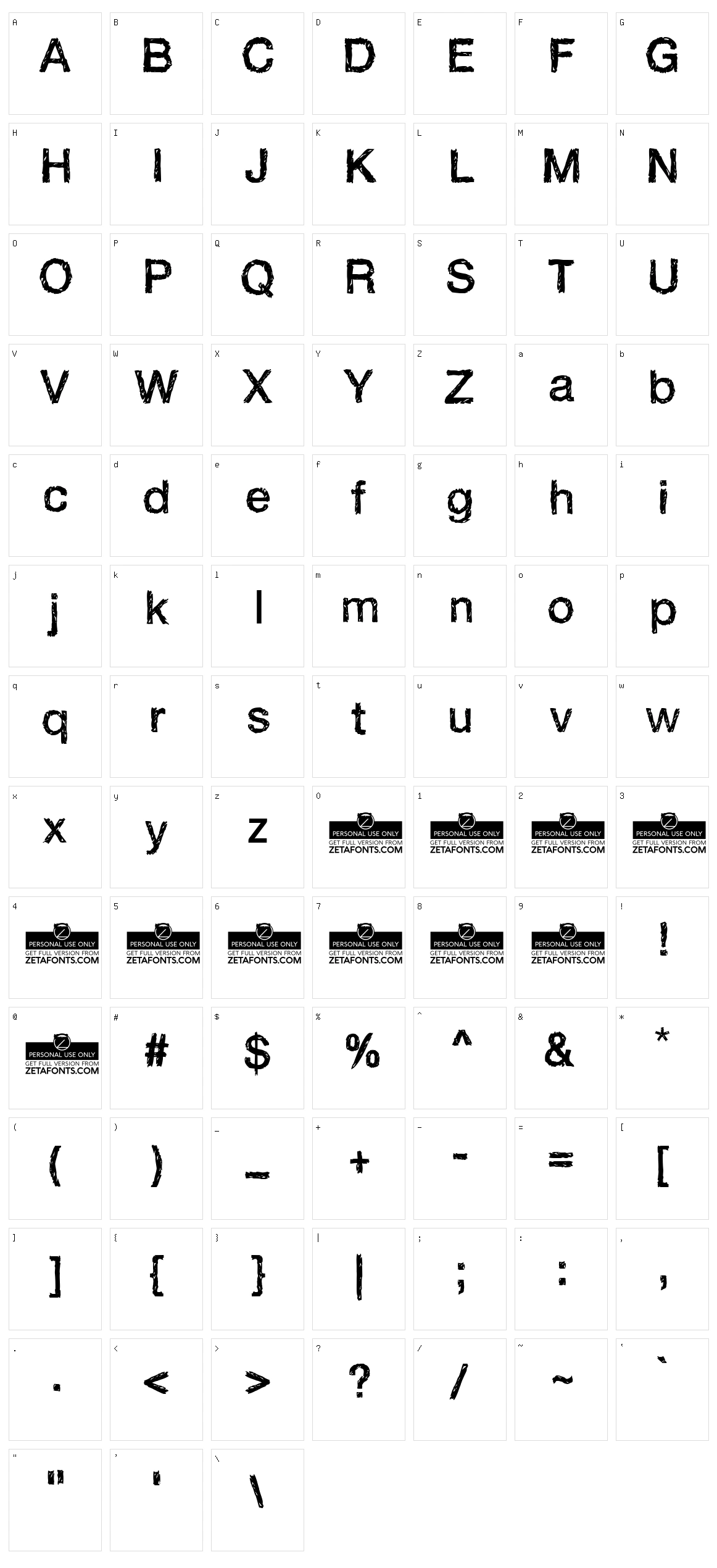 Handvetica Neue Character Set