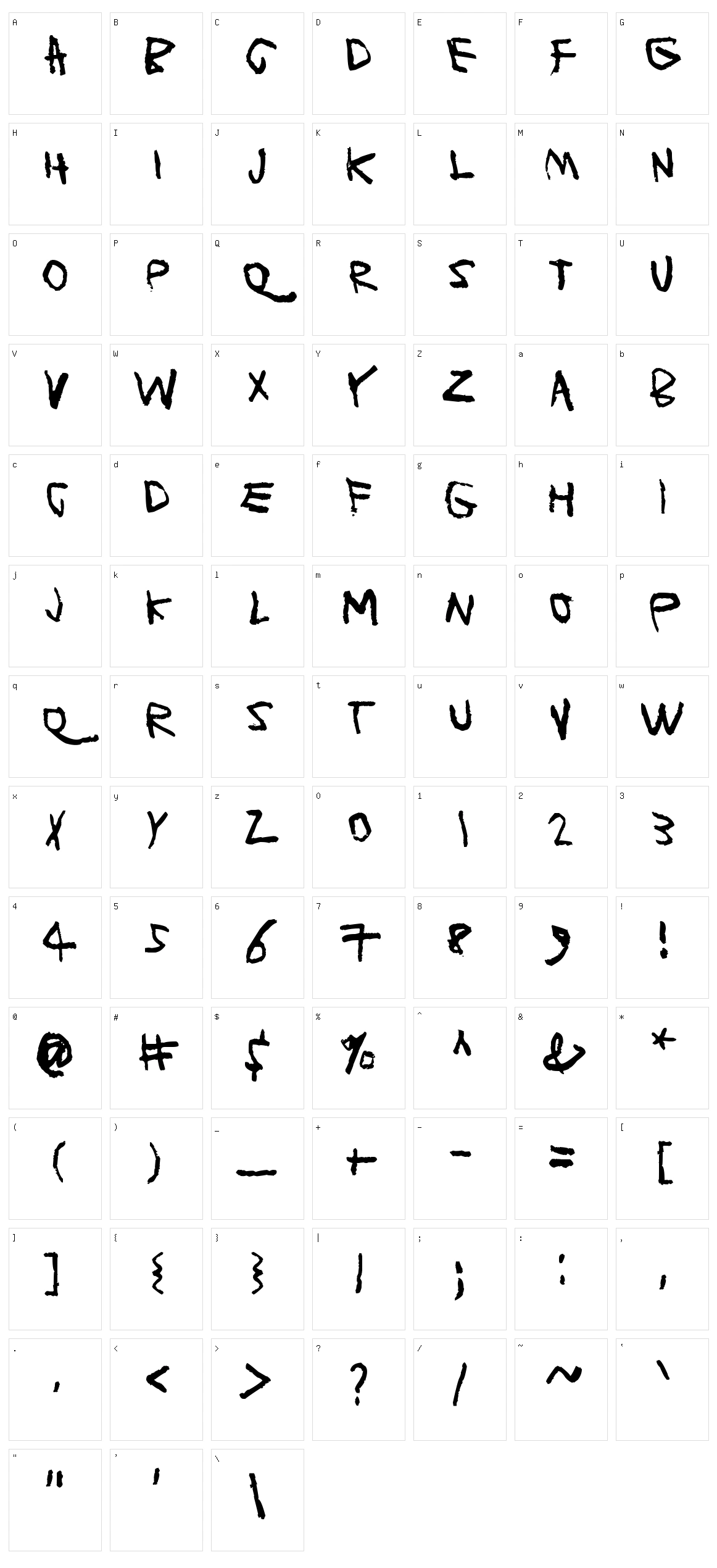 Planet Garbage Character Set