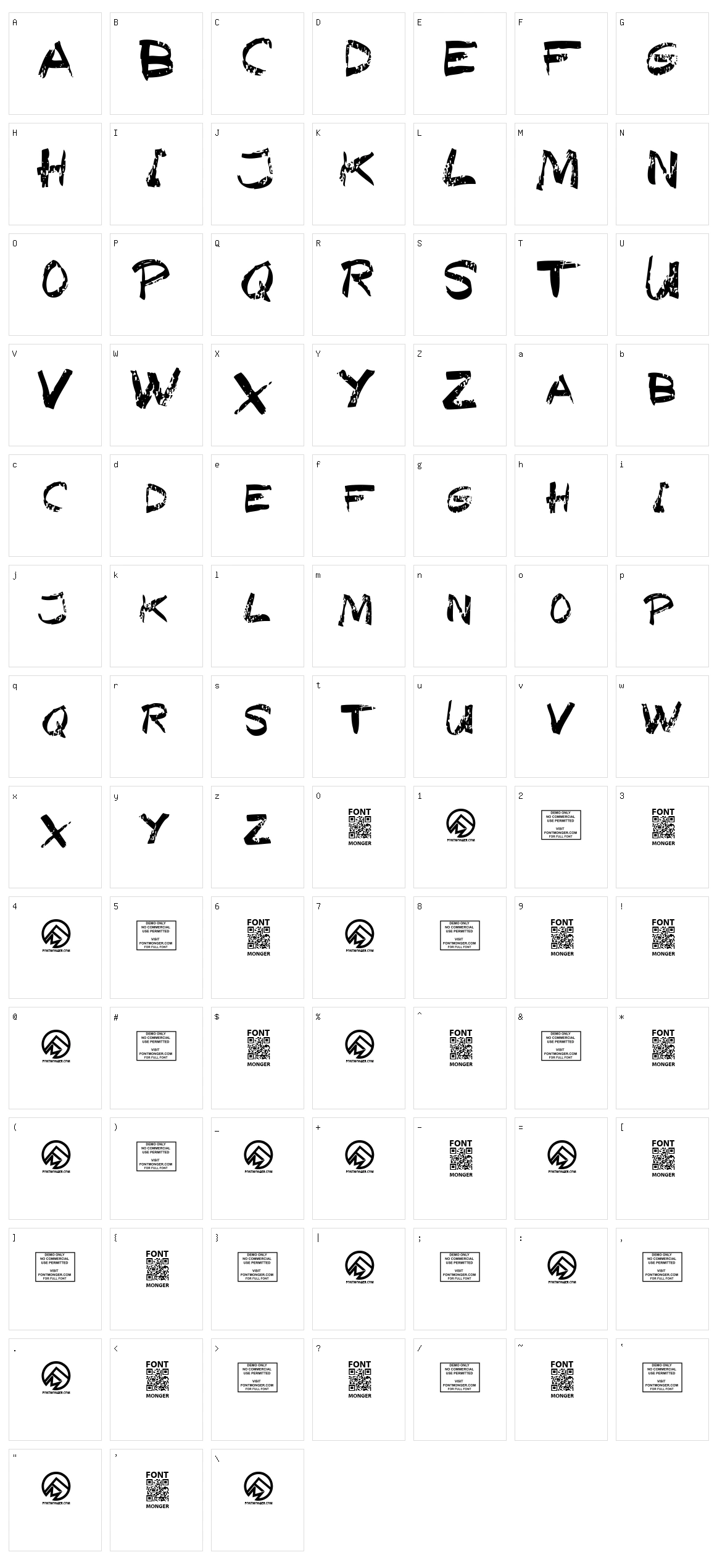 Texas Slaughter Character Set