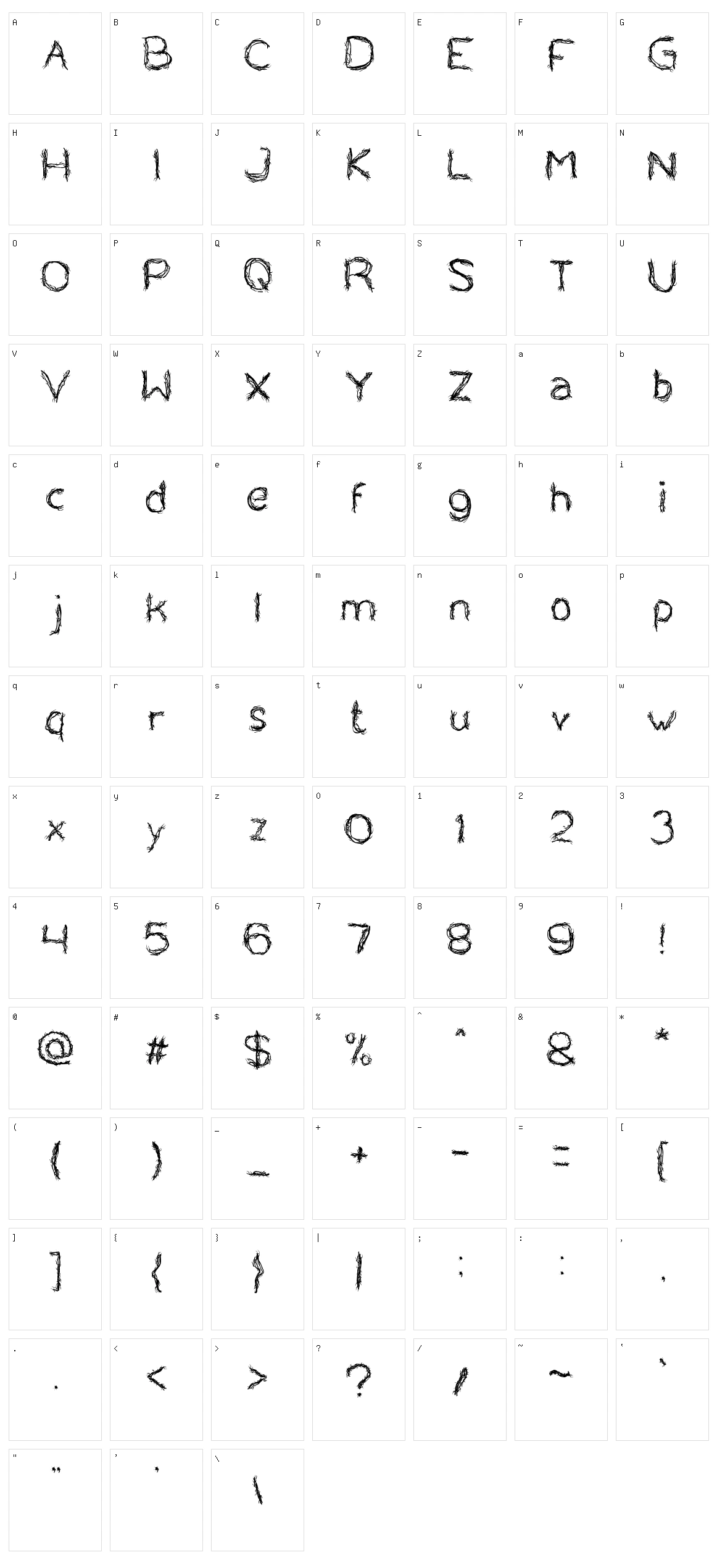 Tobacco Character Set