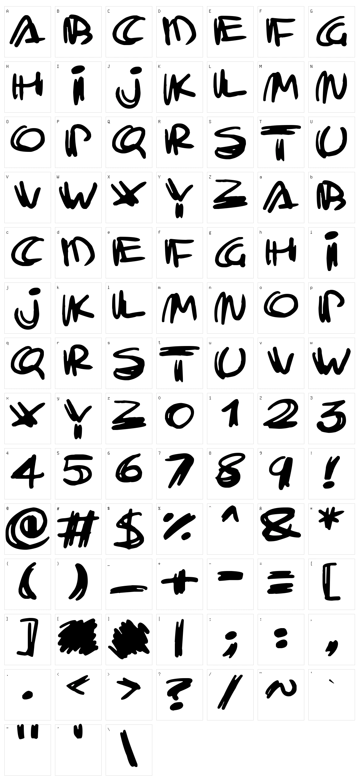 Trashtalk Character Set