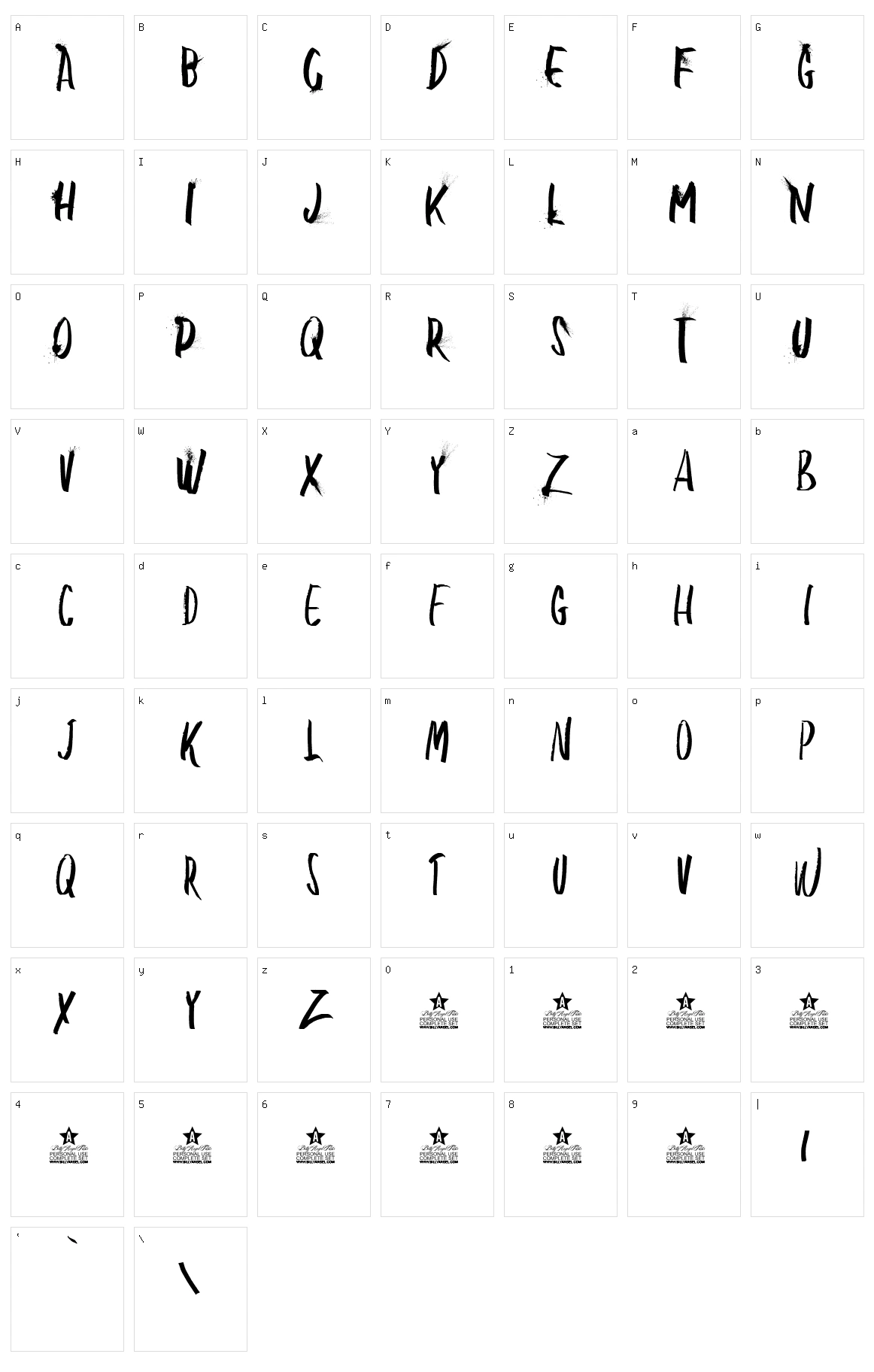 Blow Me Character Set