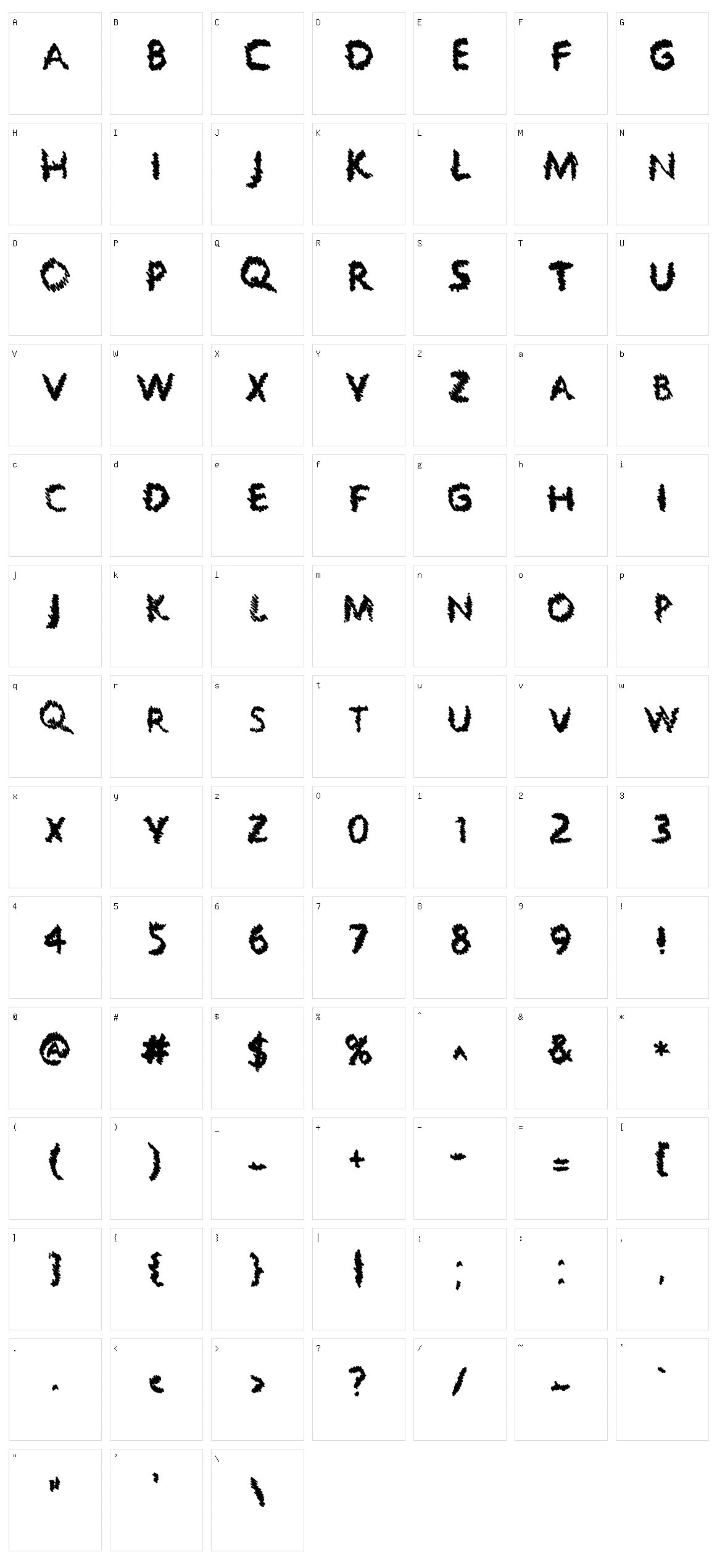 Scratchers Character Set