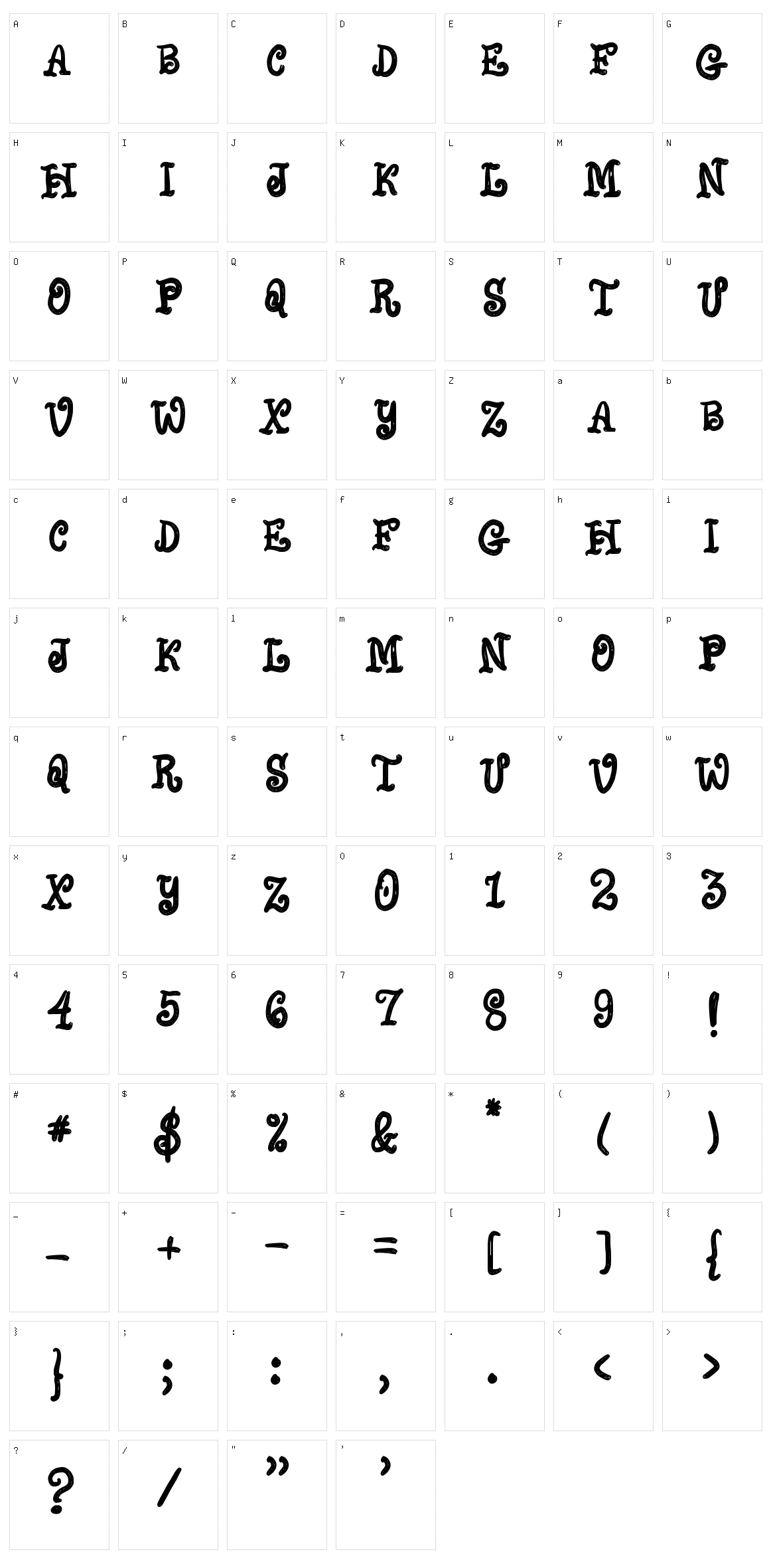 Black Hosten Character Set