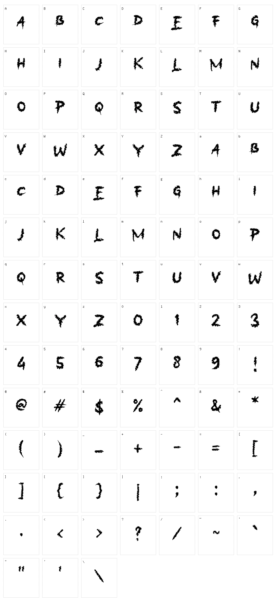 b Bungkam Character Set