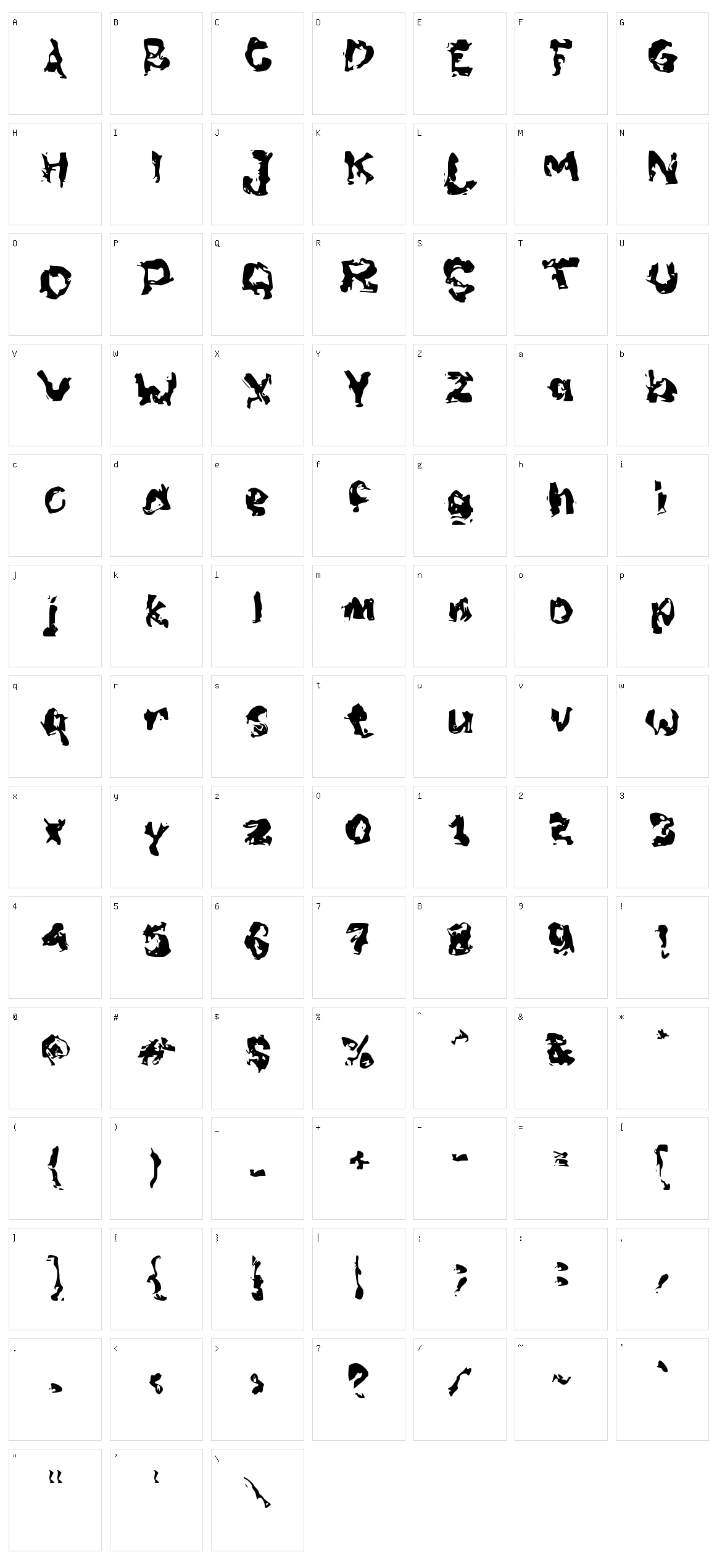 c Crosty Character Set