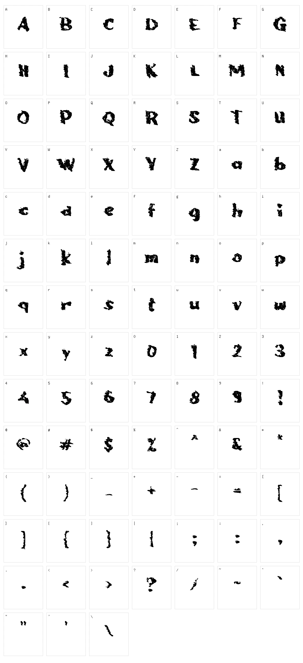 c Cager Character Set