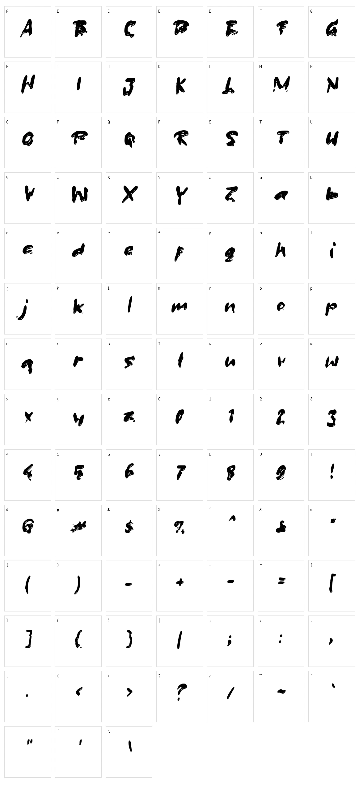 c Chimpo Character Set