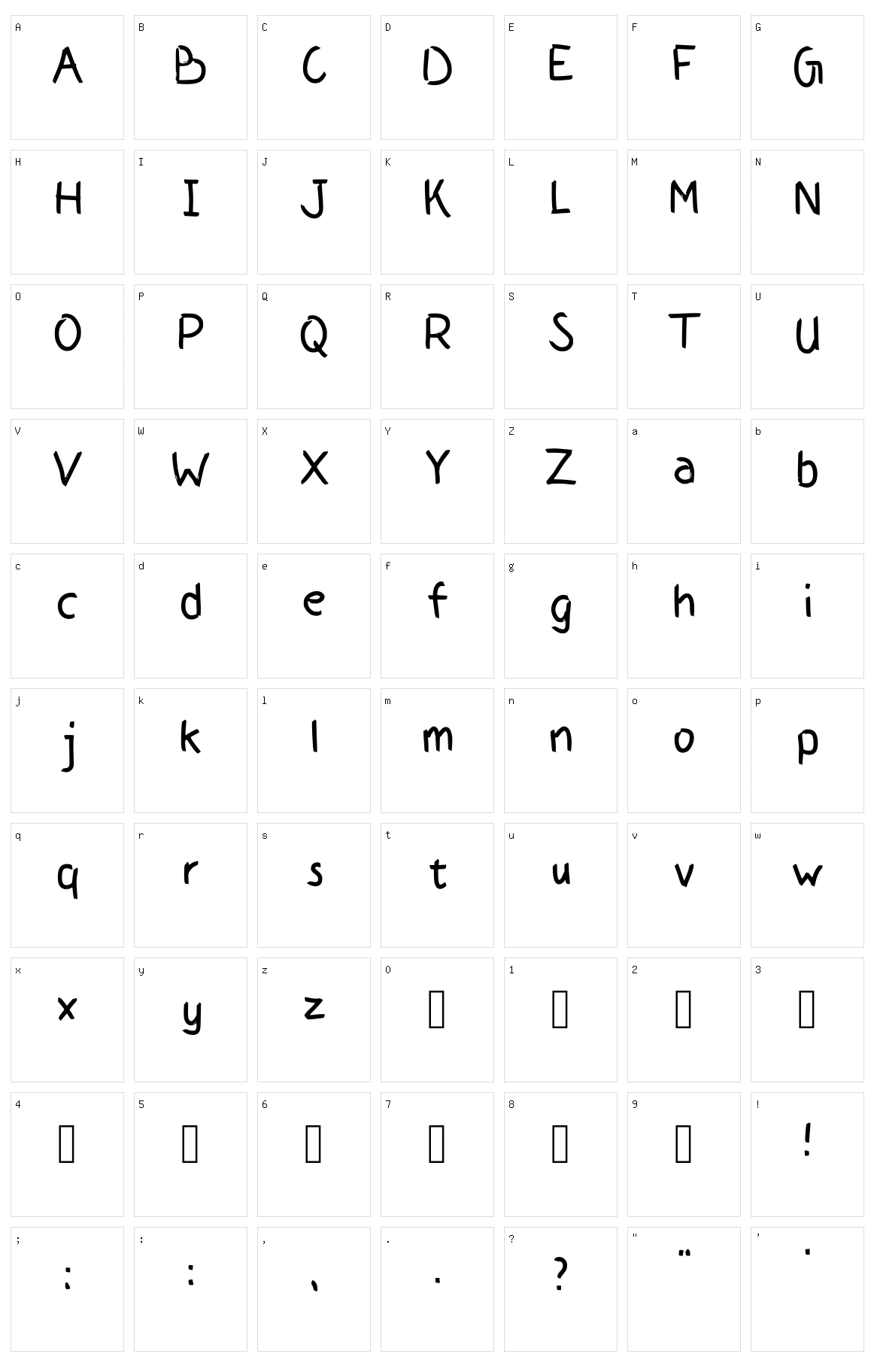 Idayara Character Set