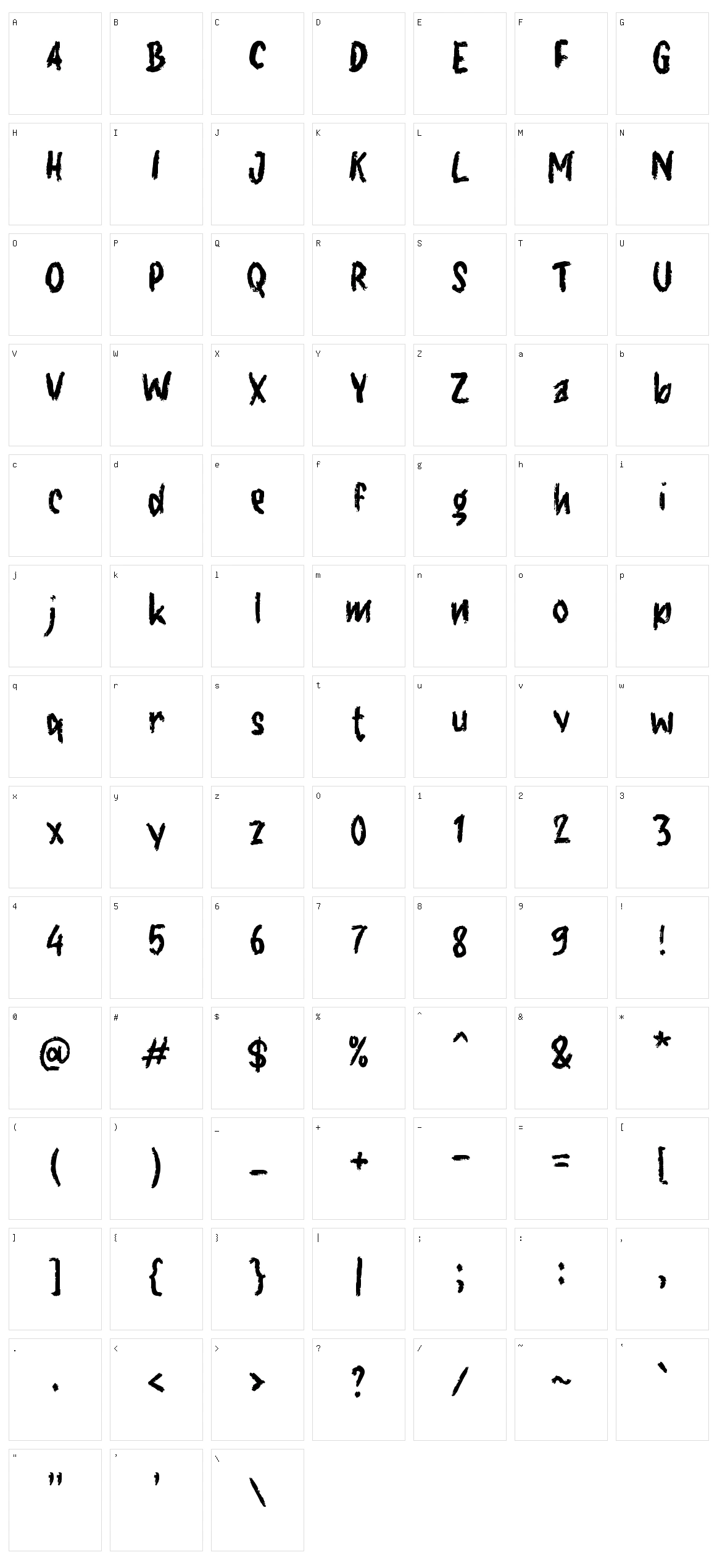 g Gegap Character Set