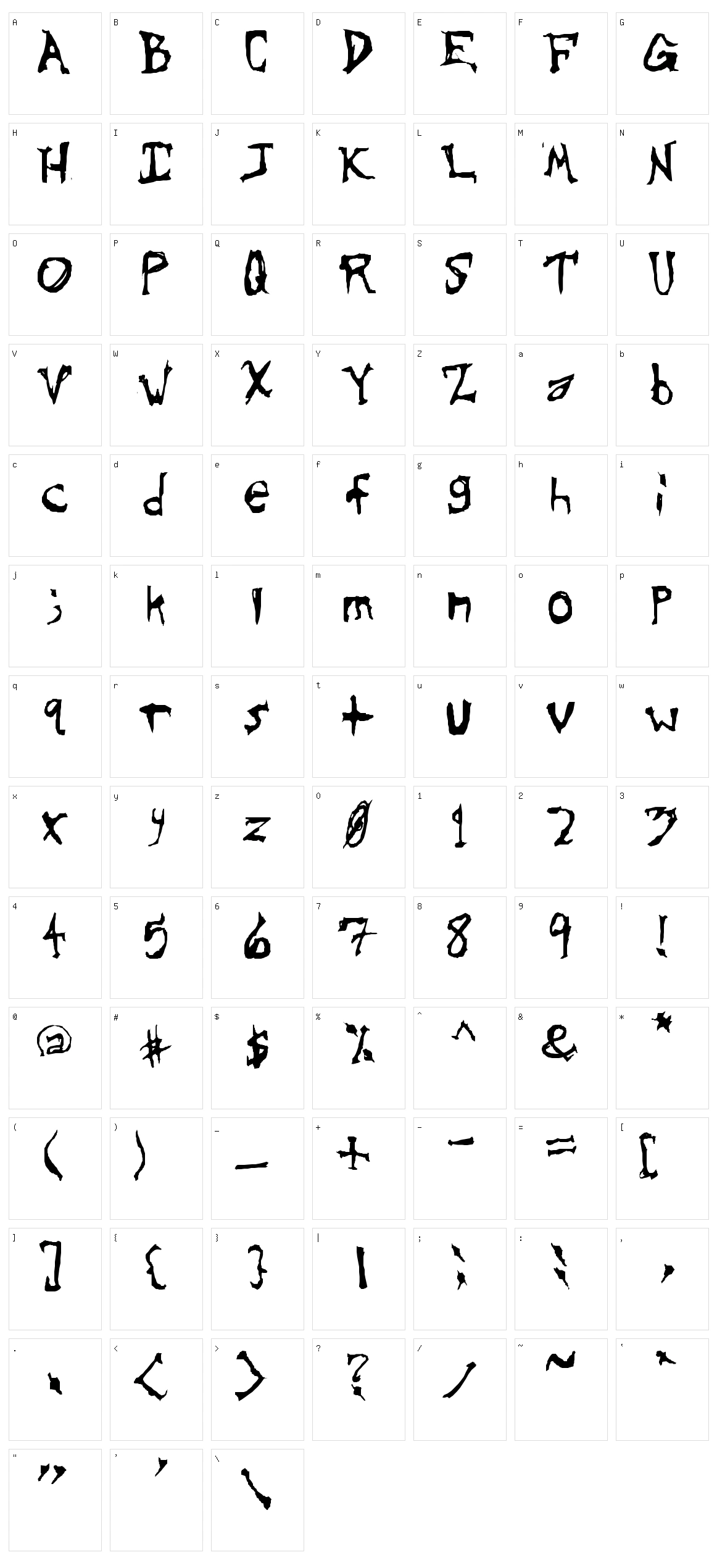 Sinister Plot Character Set