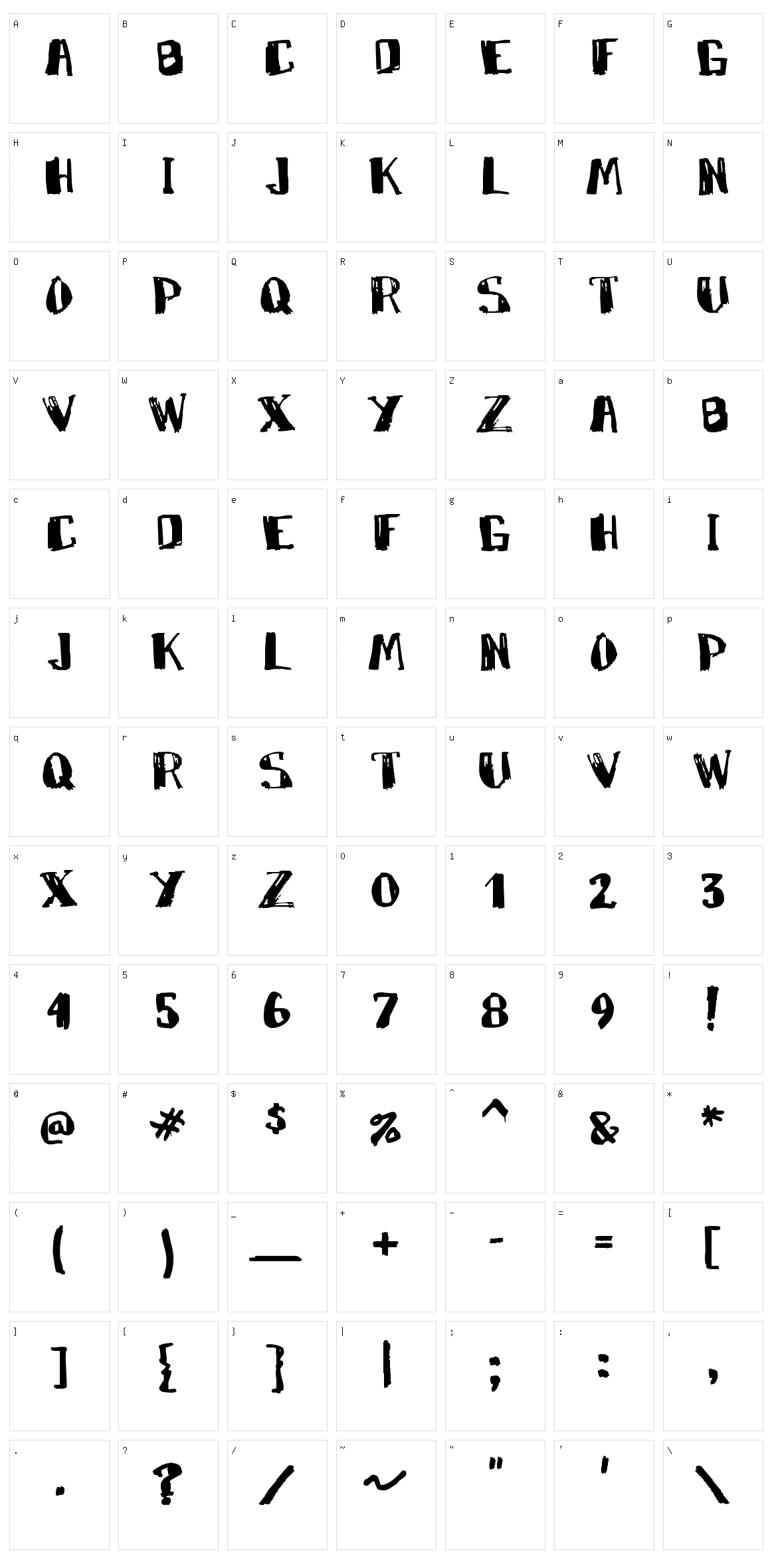 Marky Marker Character Set