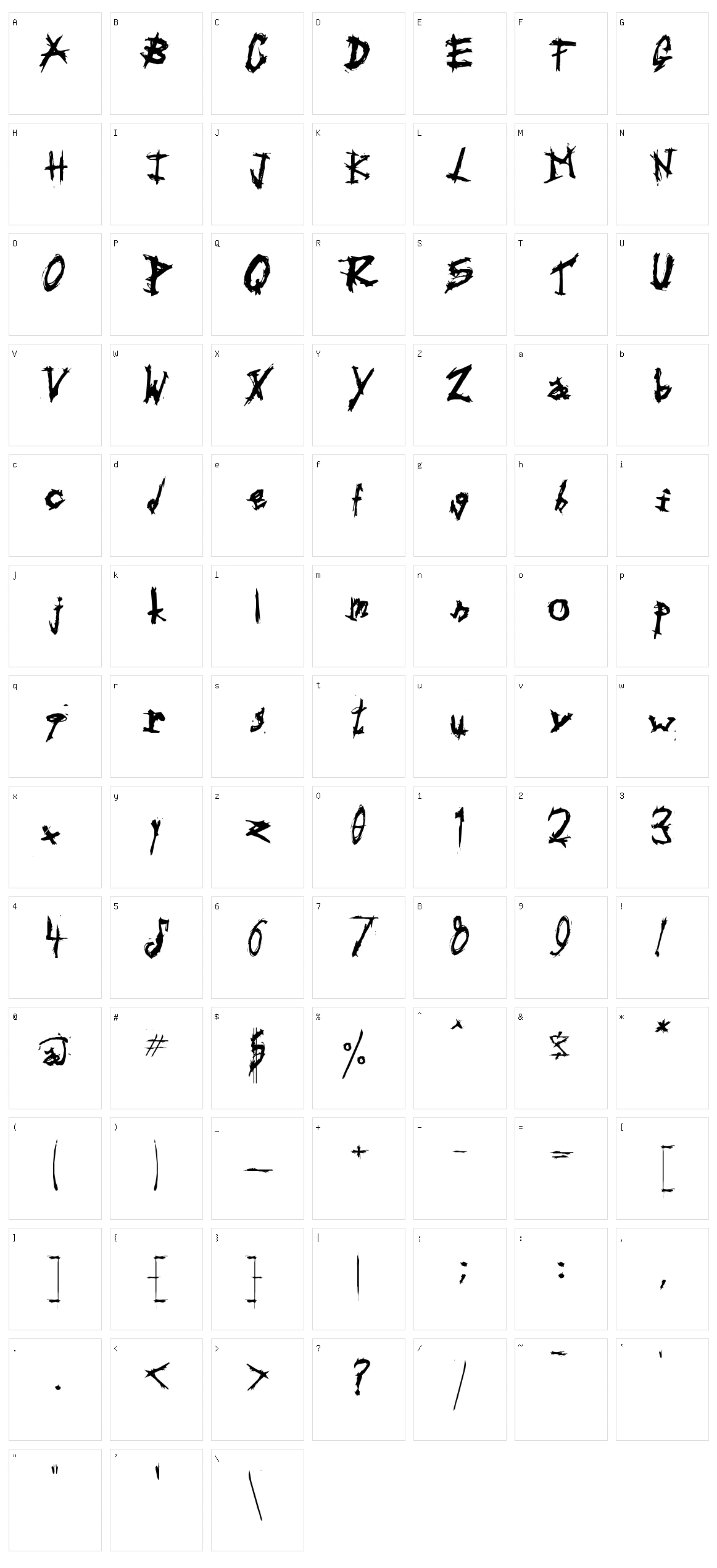 Triballaka Character Set