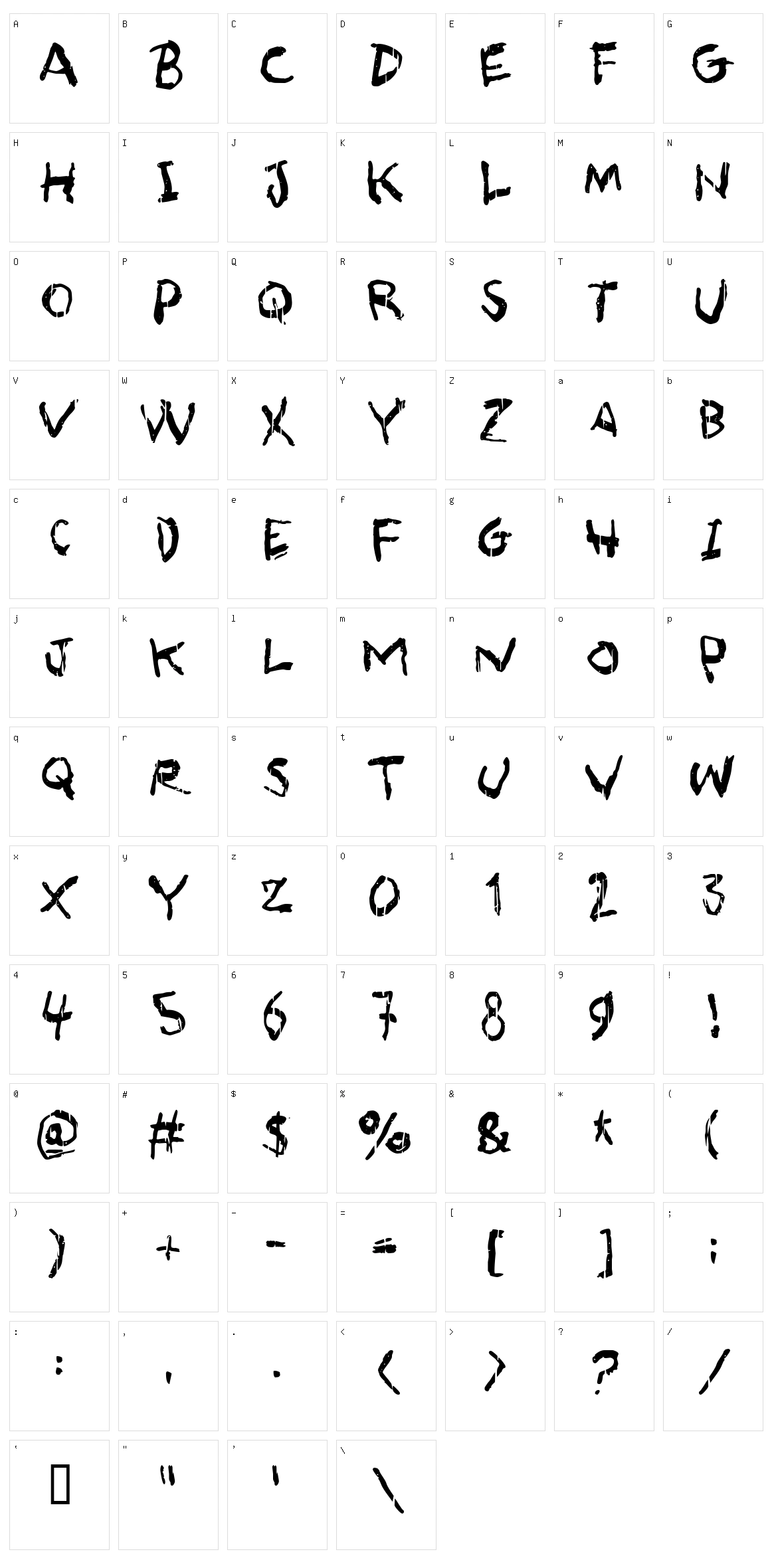Asqualt Character Set