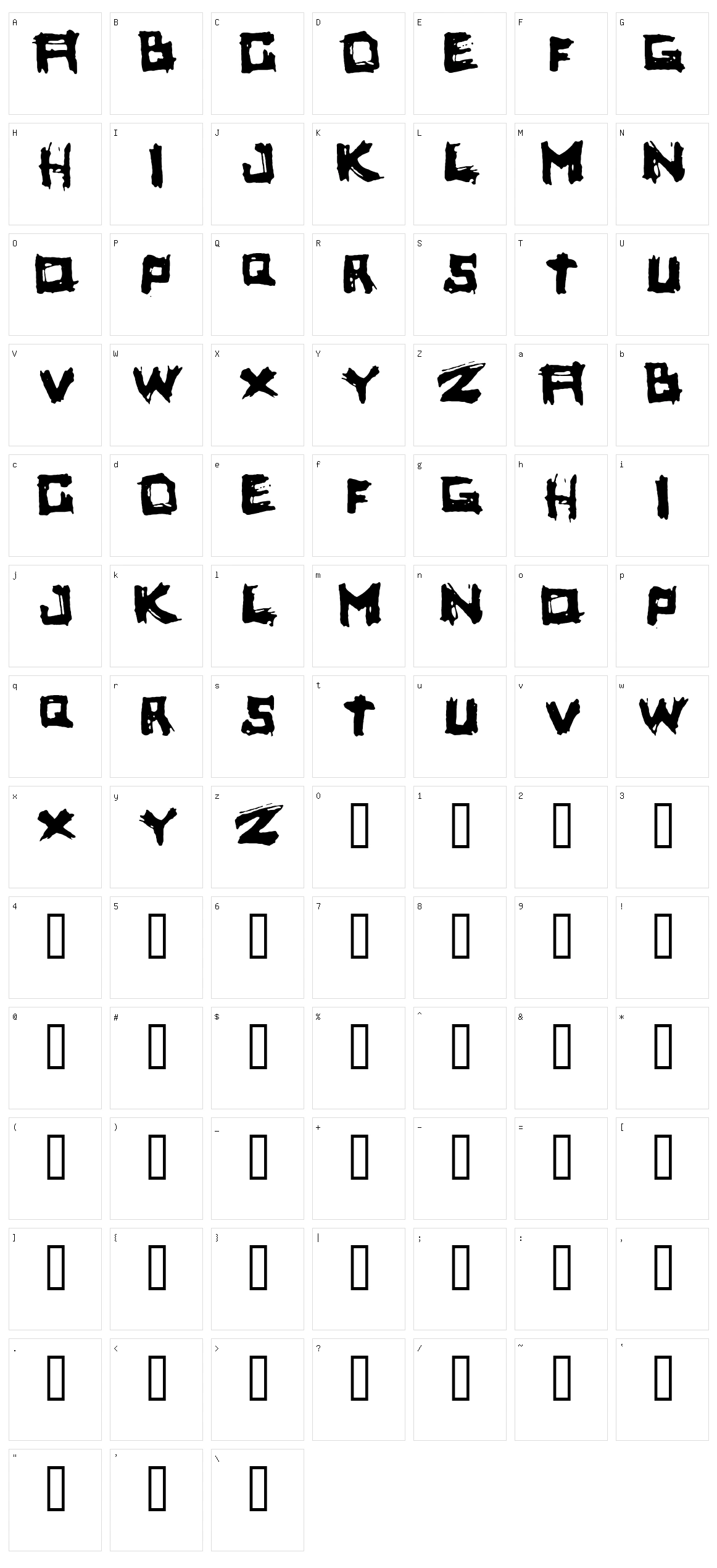 Yoicks Character Set