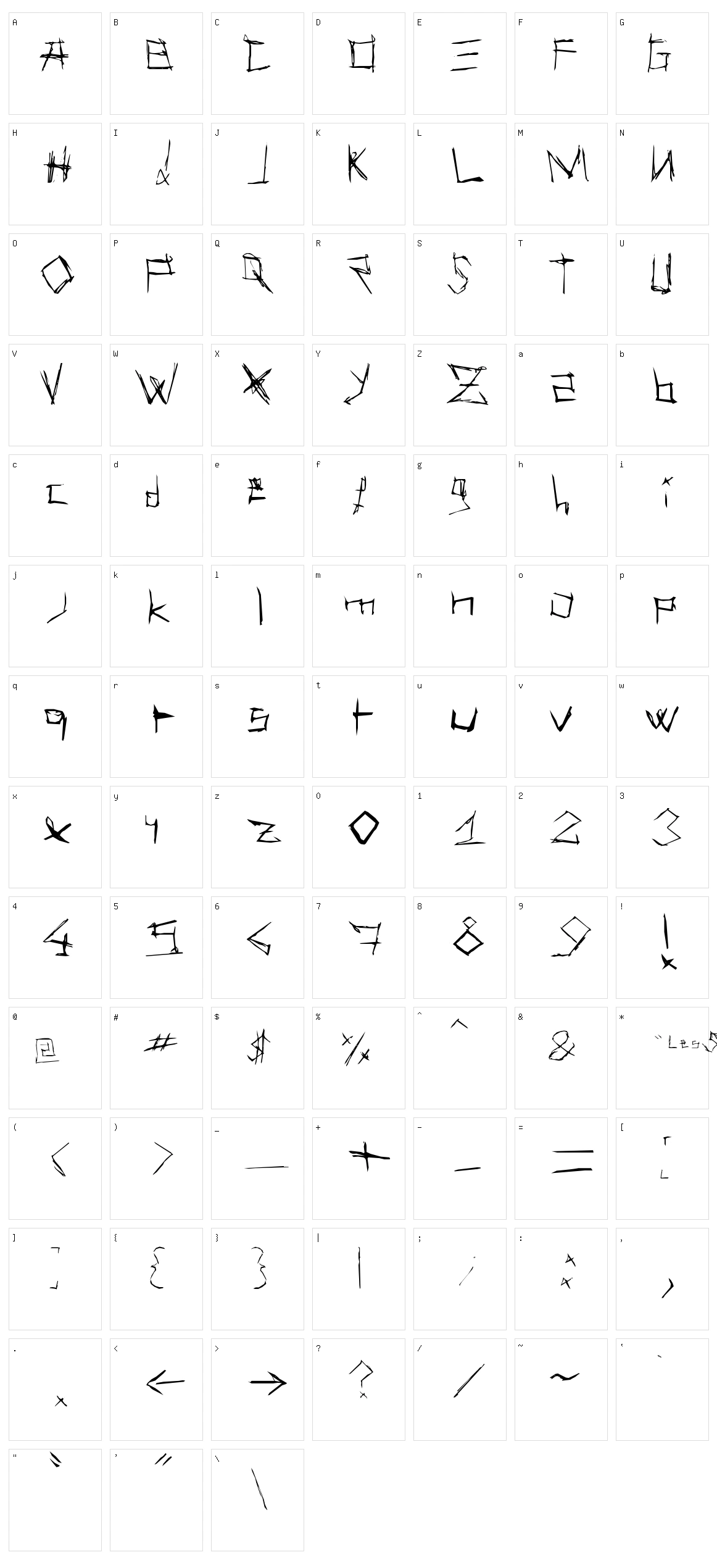 Les Suppos Character Set