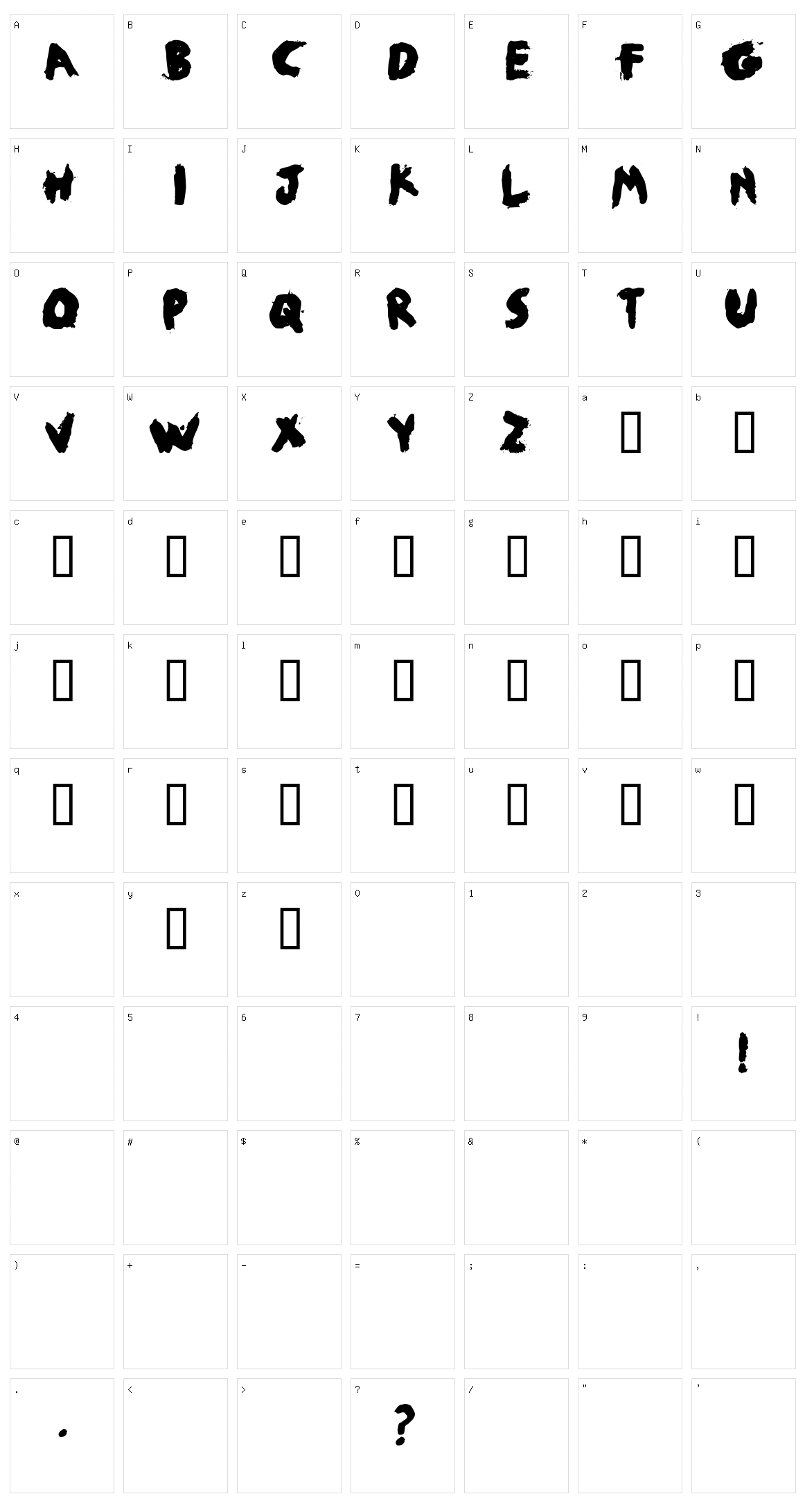 Jobby Character Set