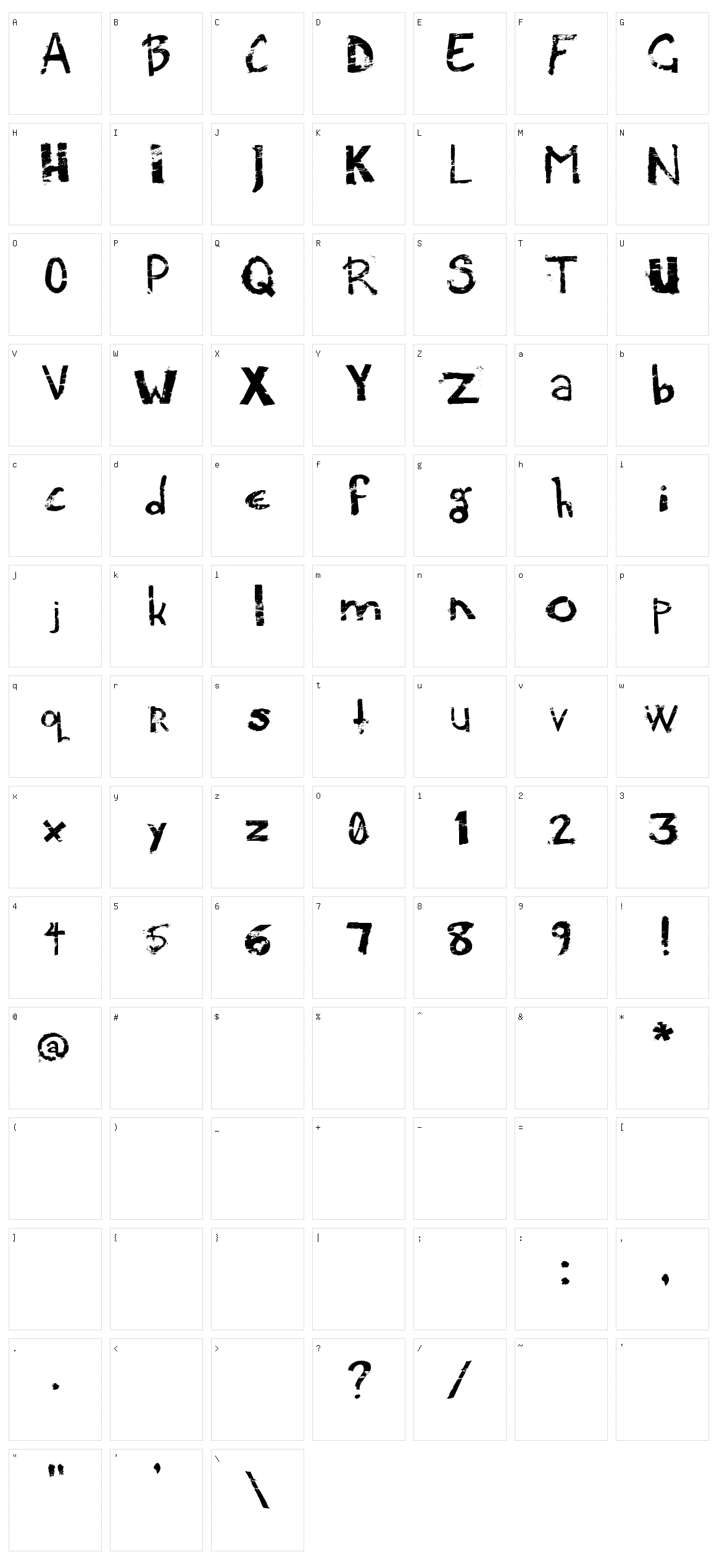 Potato Press Character Set