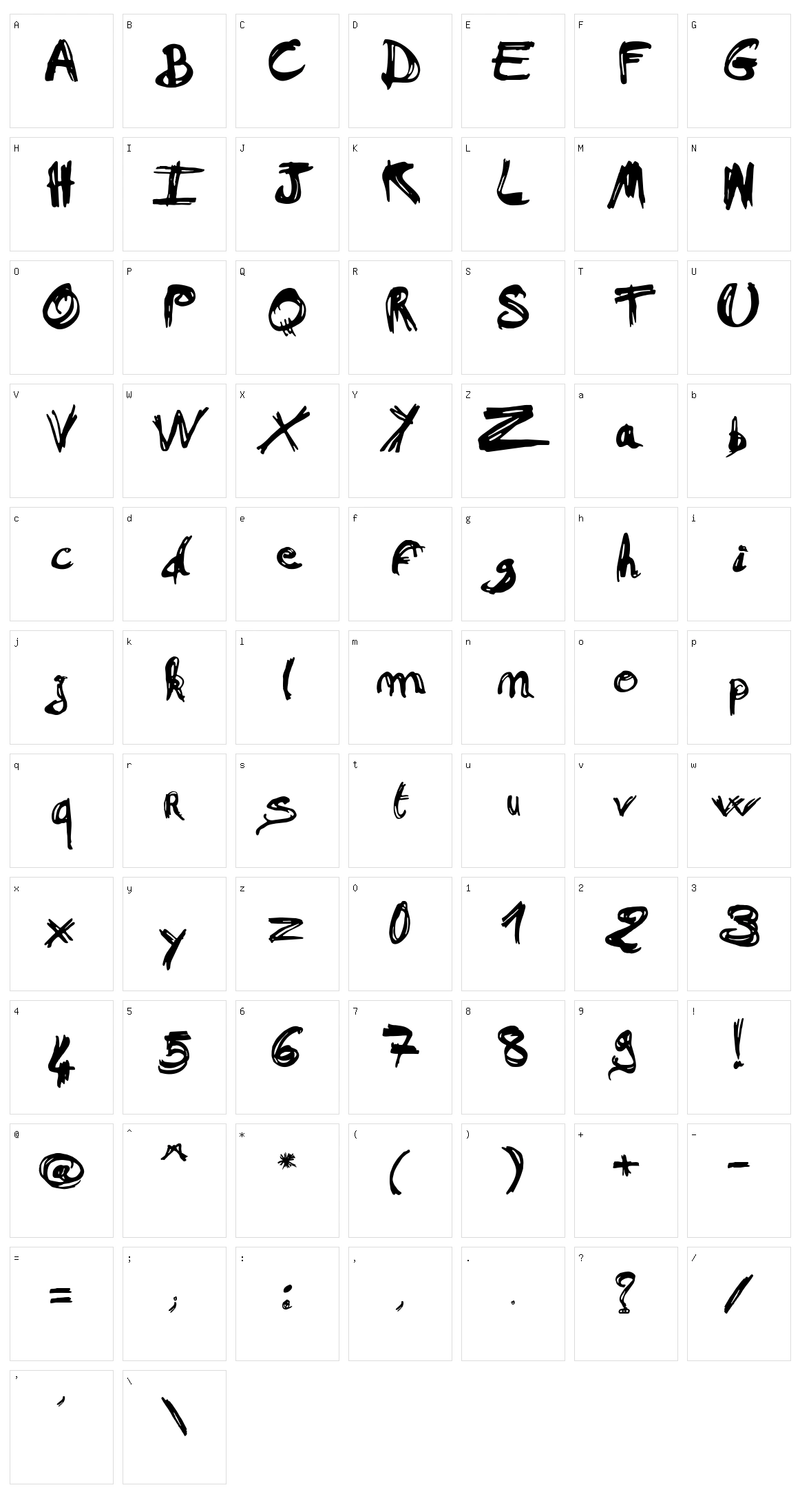 Mad a Fraf Character Set